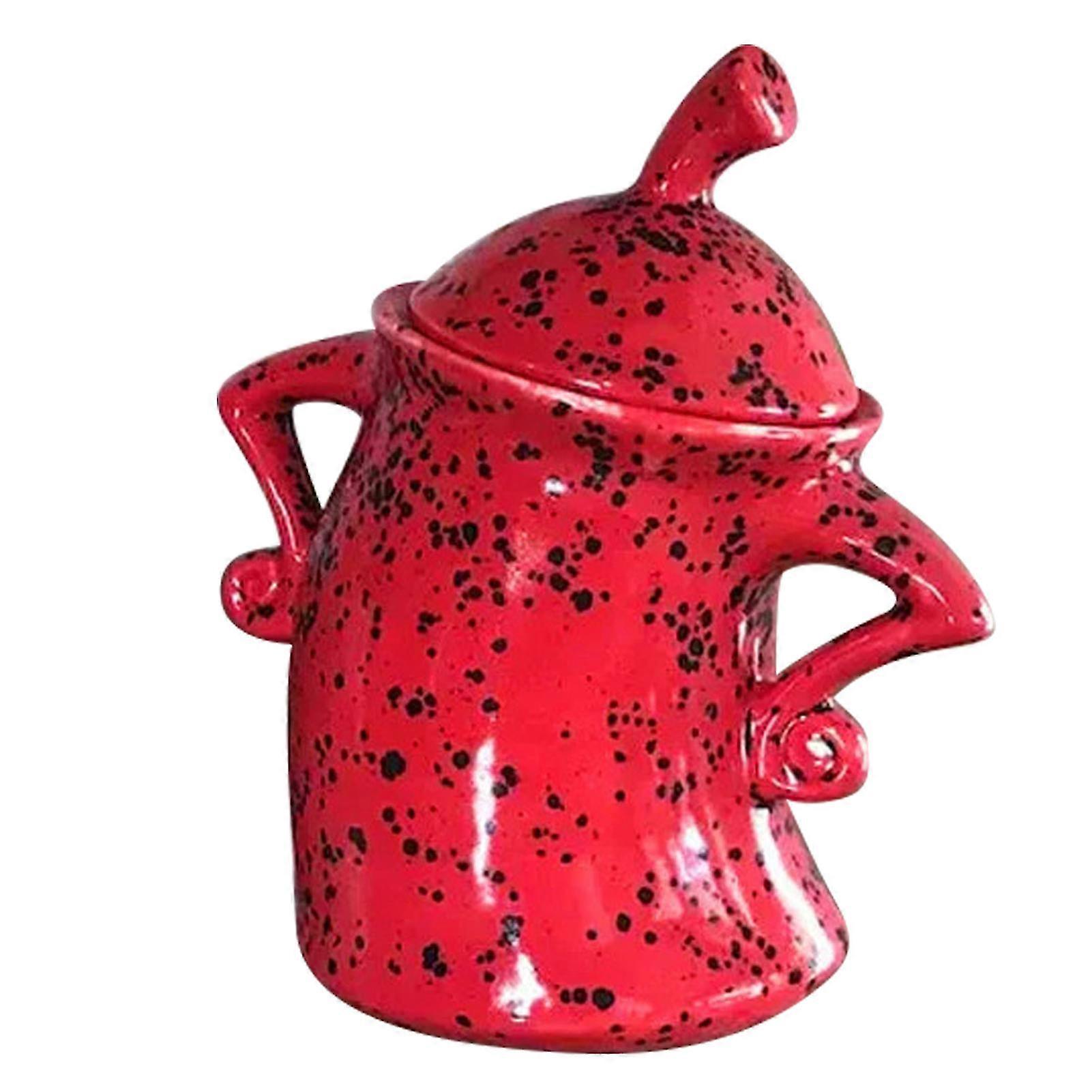 Canister with Attitude Drop Resistant PVC Durability Food Canisters with Lids Desktop Cup Ornament for Halloween Red NO.7374