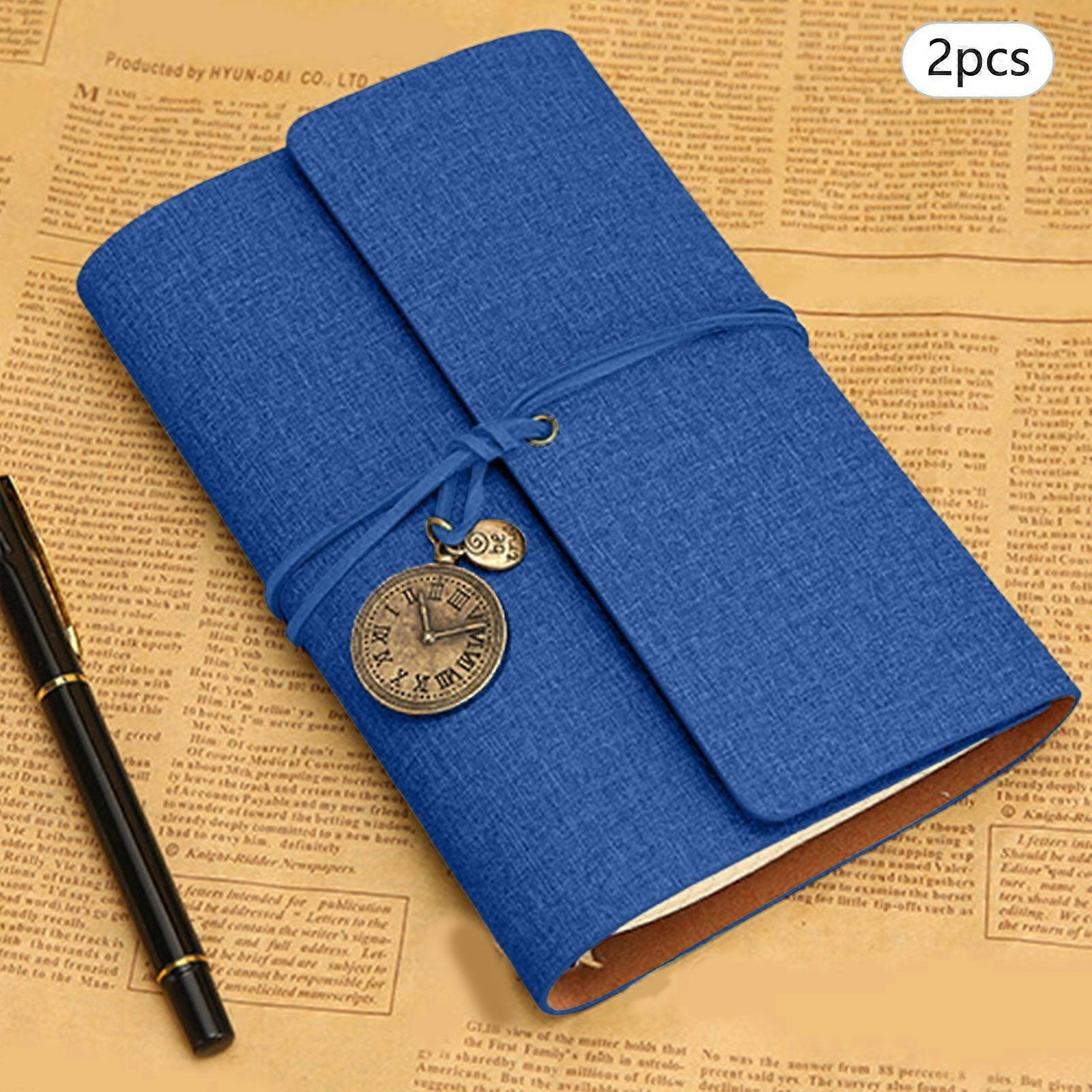 2PCS A6 Loose Leaf Vintage Style Binding Creative Ledger Diary Notebook Notebook Leather Notepad Small Notebook