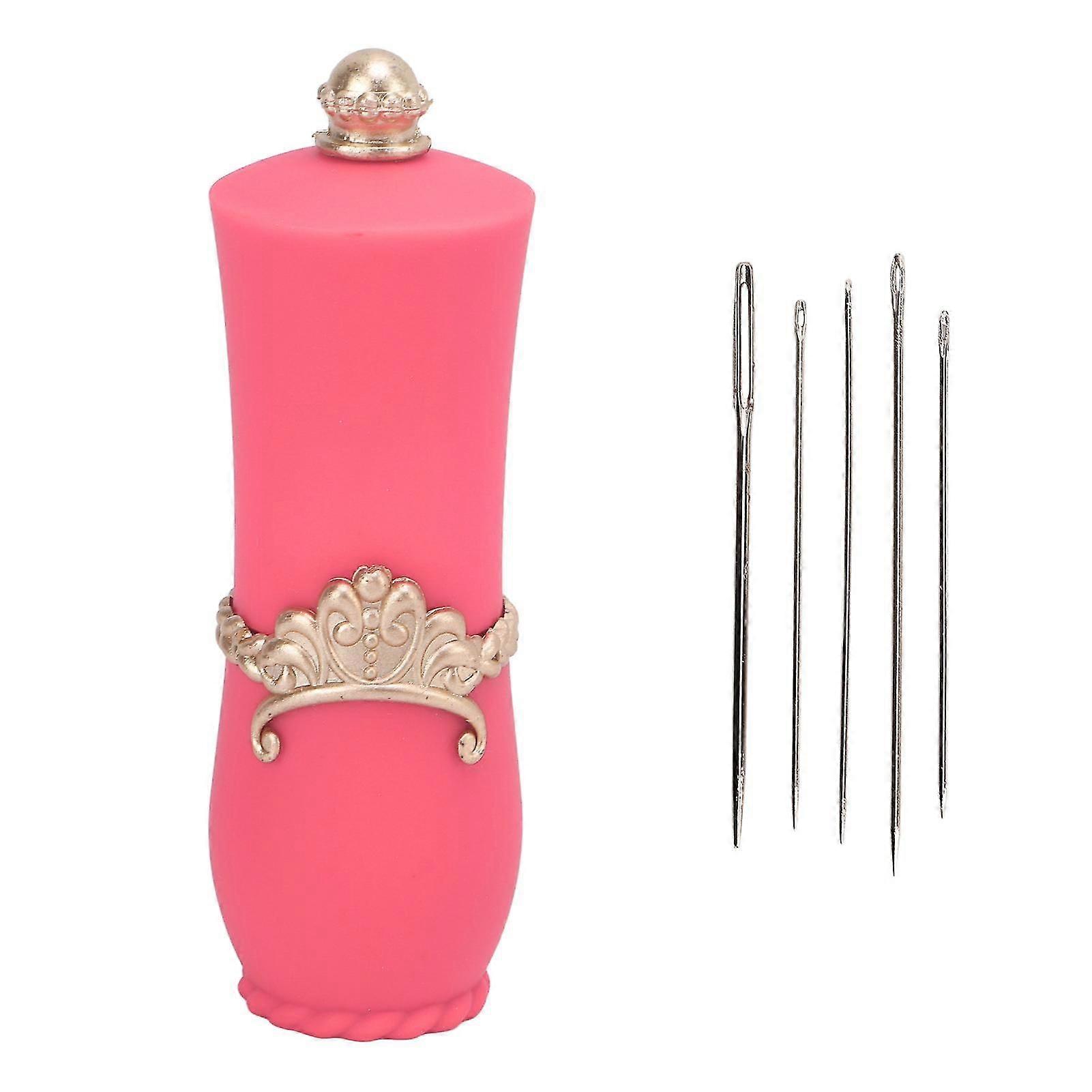 Lipstick Shaped Needle Collector,Portable Needle Disposal,Pink