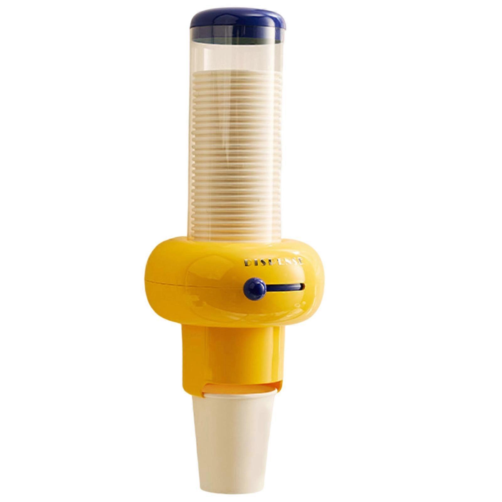 Dopamine Cup Holder Dispenser Organizers For Water Coolers Space Saving Paper Cup Storage Rack With Easy Access Design  Yellow