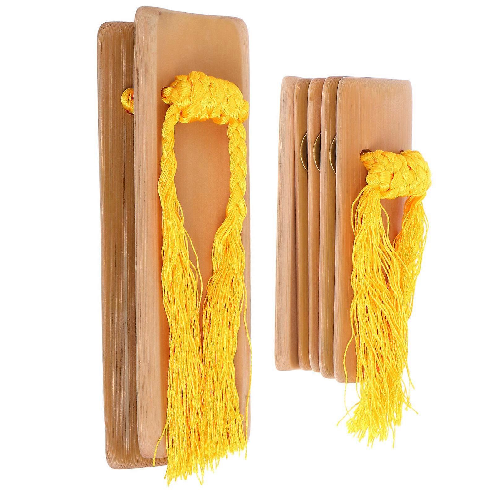 Chinese Kuaiban Bamboo Clapper for Traditional Percussion 2Pcs Handheld Instruments