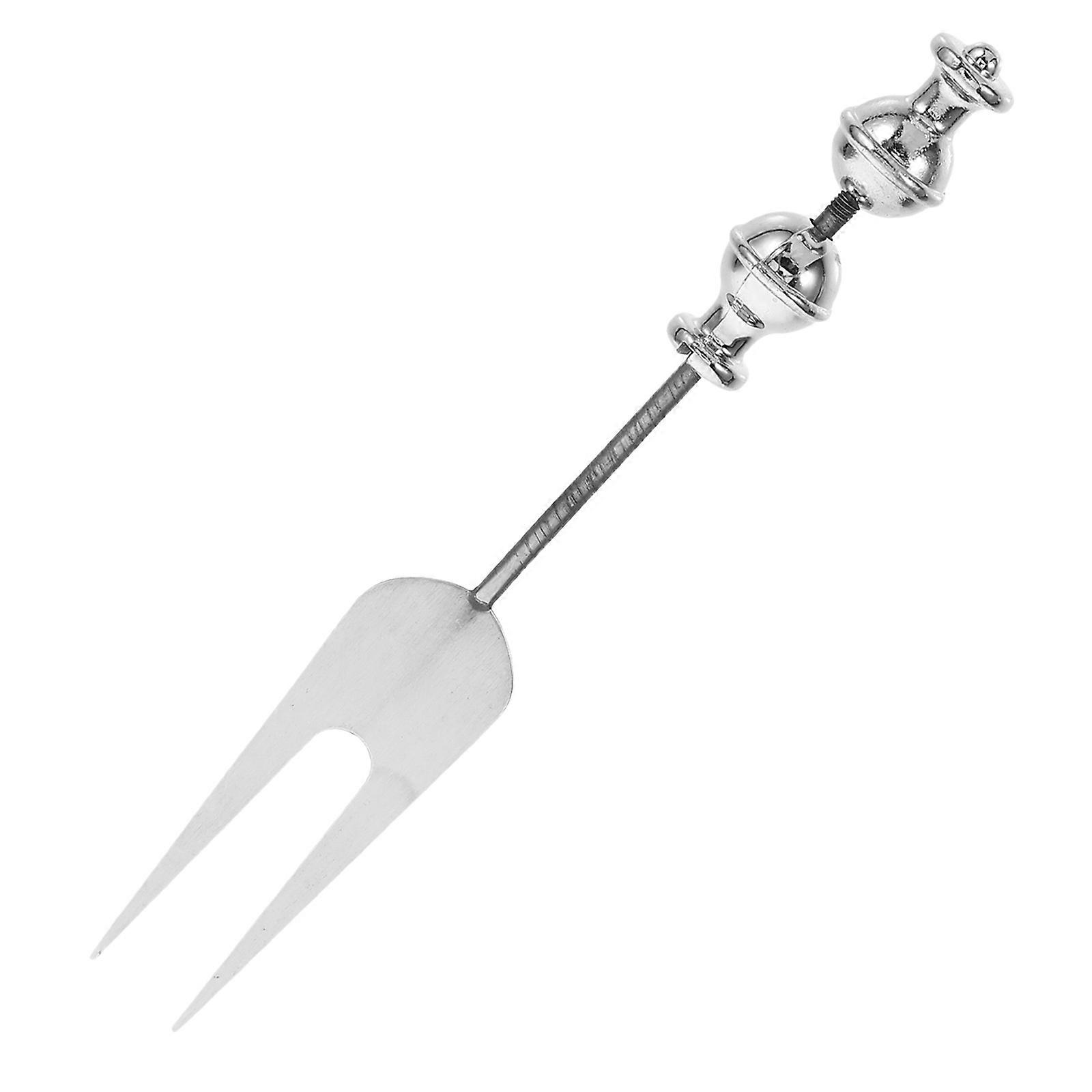 Masteelf Beadable Fork 1 Set Stainless Steel DIY Beadable Fruit Fork for Household Tableware