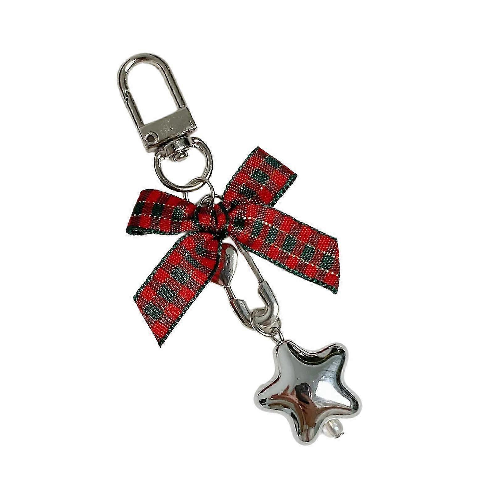 Elegant Snowflake Pattern Keychain Versatile Carry Solution Fashionable Party Decoration White