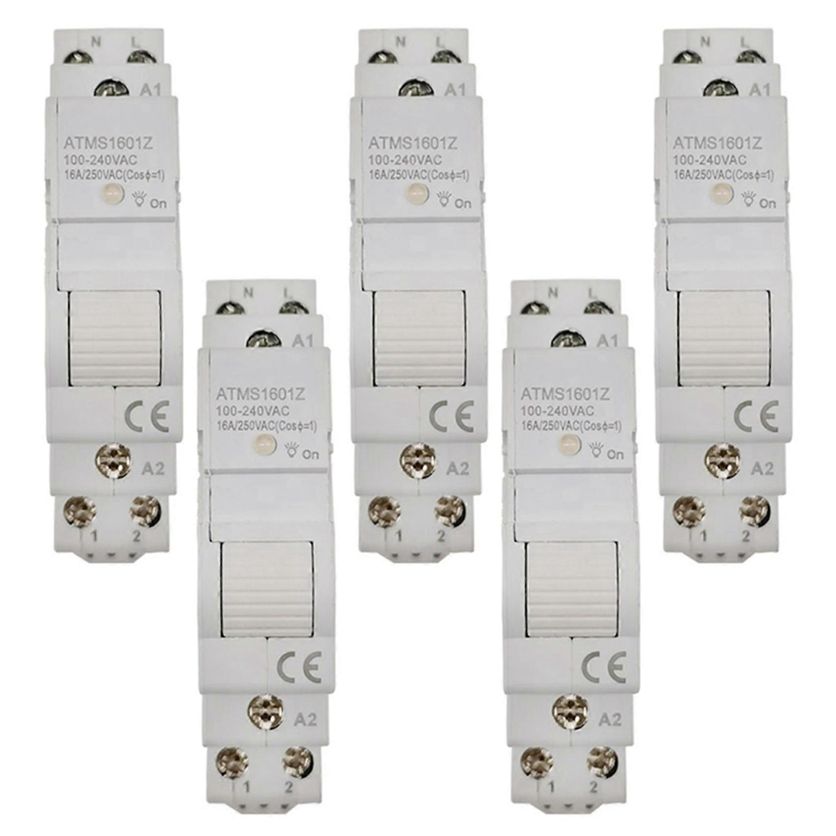 5X Tuya Smart Life ZigBee Circuit Breaker Din Rail 1P Single Pole Dry Contact Timer Relay App Remote Control Smart Timer