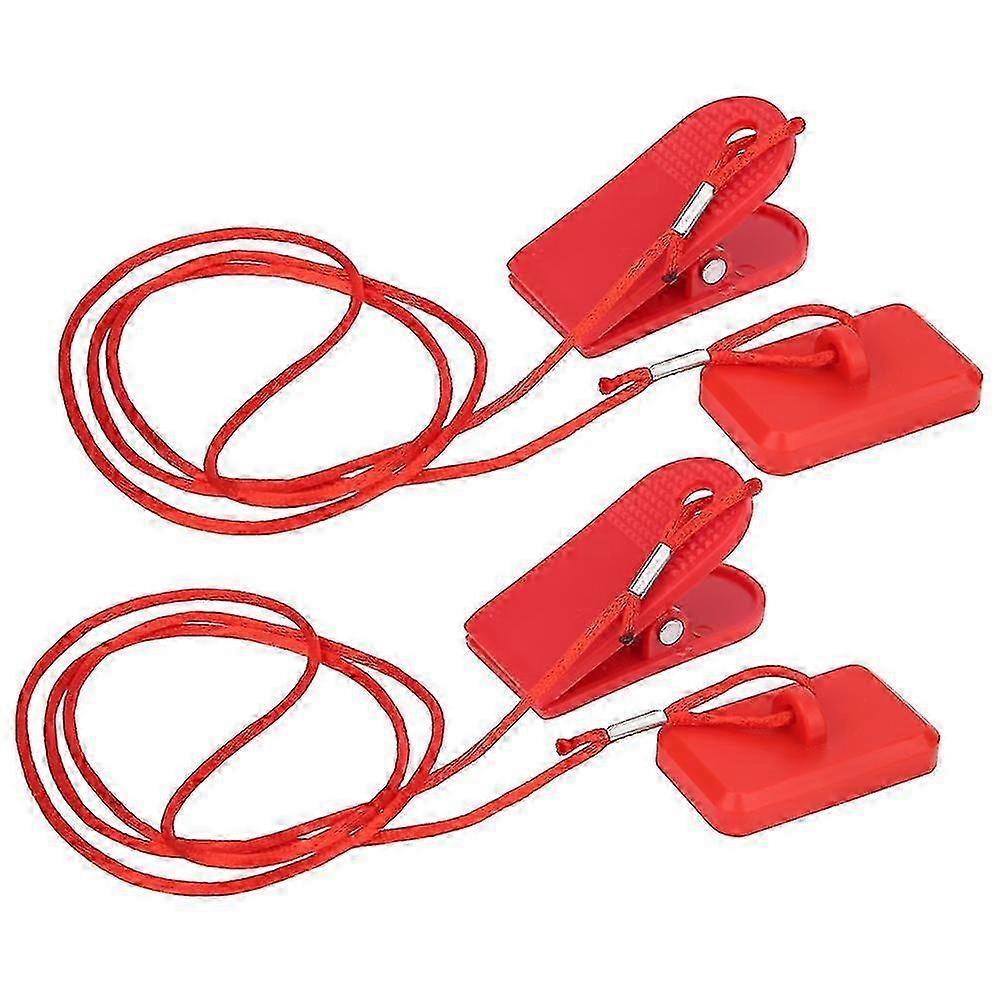 Universal 2pcs Rectangle Clip Safety Switch Lock Magnet Key for Running Machine
