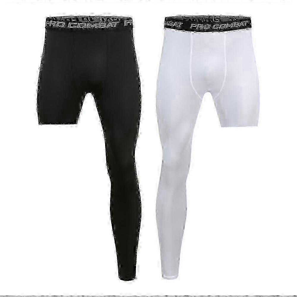 AN Brand Compression Running Pants for Men: Base Layer Exercise Trousers with Unique Crop