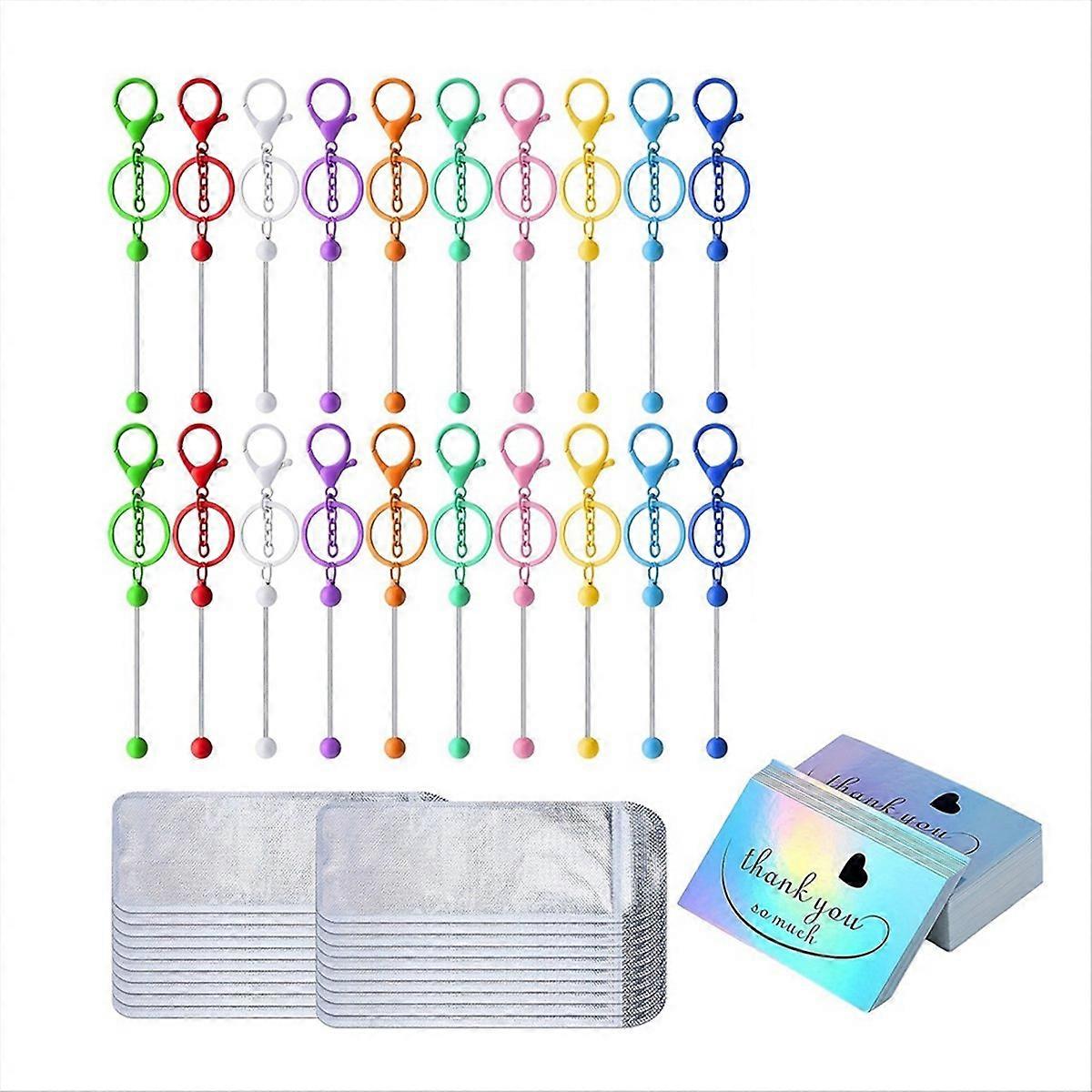 Beaded Keychain Lobster Claw Clasp Beaded Chain Keyring DIY Key Chain