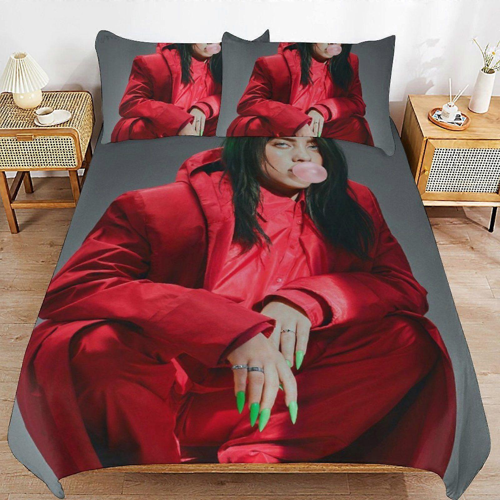 397BY Billie Eilish Invisible Closure Smooth Layer Minimal Wrinkle Free Material Duvet Cover Sets Home Ready SQ397