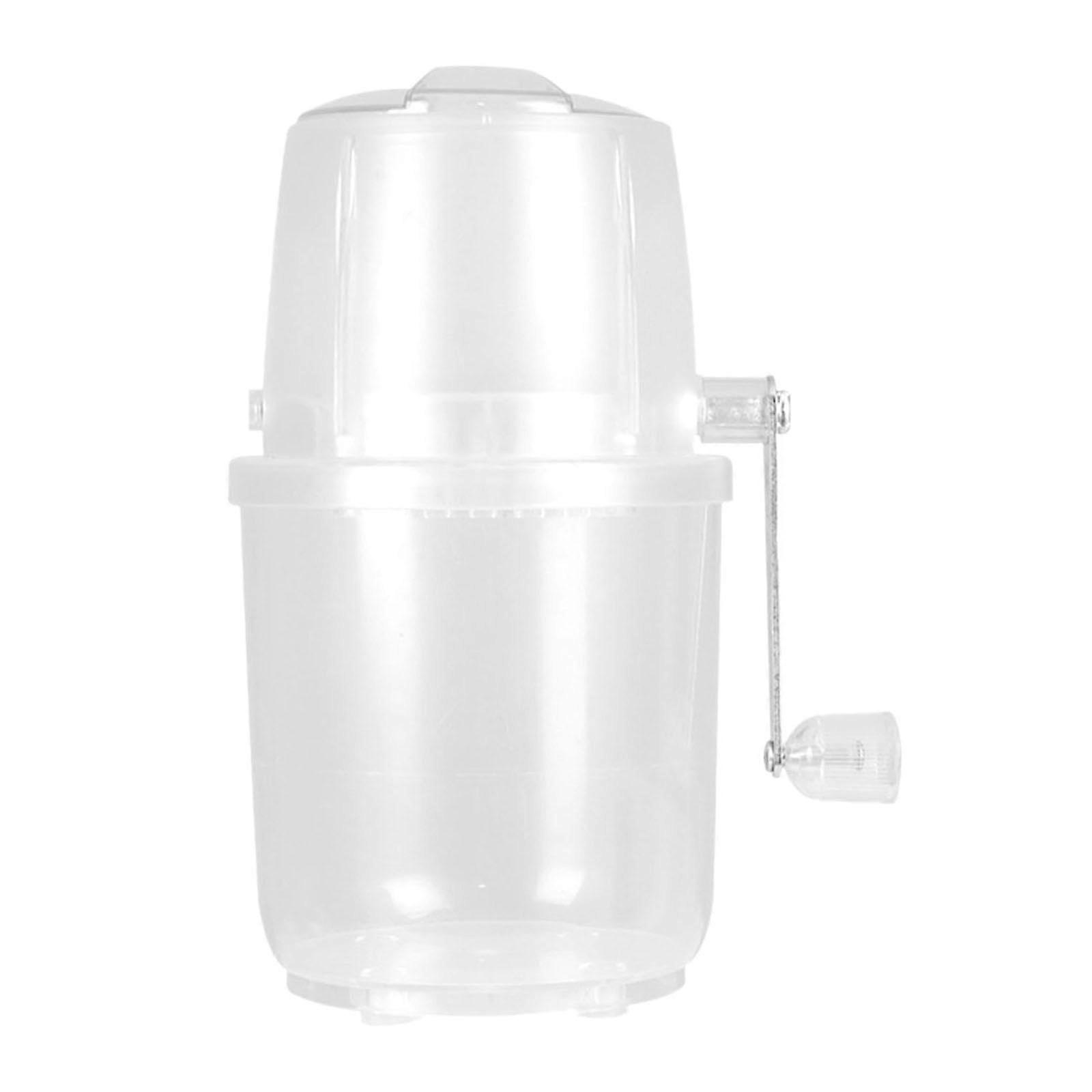 Manual Hand Crank Ice Crusher for Fluffy Snow Cones, Compact Durable Design, White
