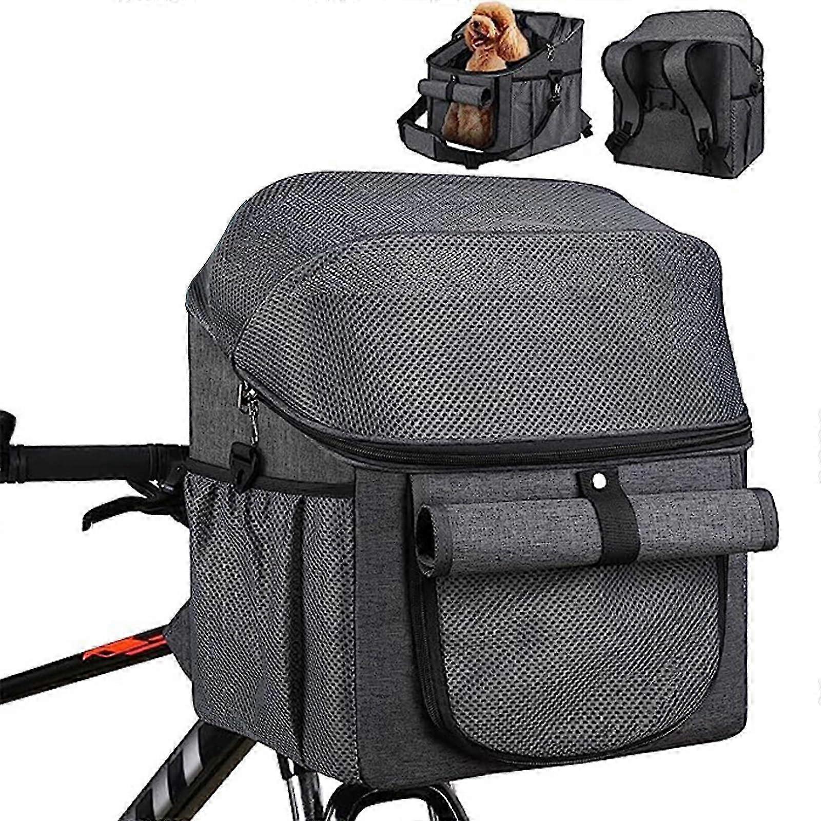 Foldable 4-in-1 Bike Basket, Carrier and Backpack for Transporting Dogs and Cats Safely