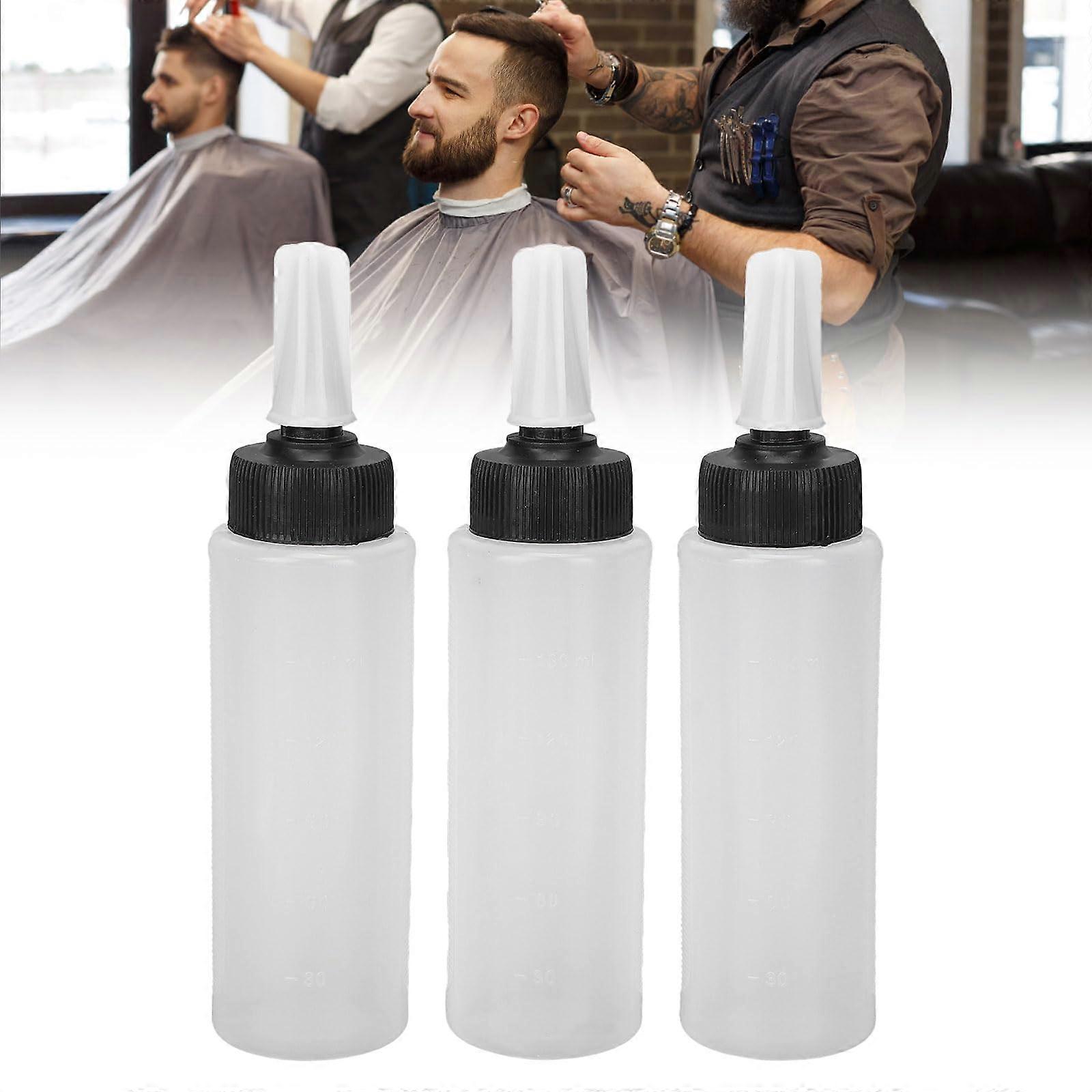 3pcs Refillable Hair Applicator Bottle with Precision Tip and Scale, Leakproof for Hair Color, Shampoo, Lotion