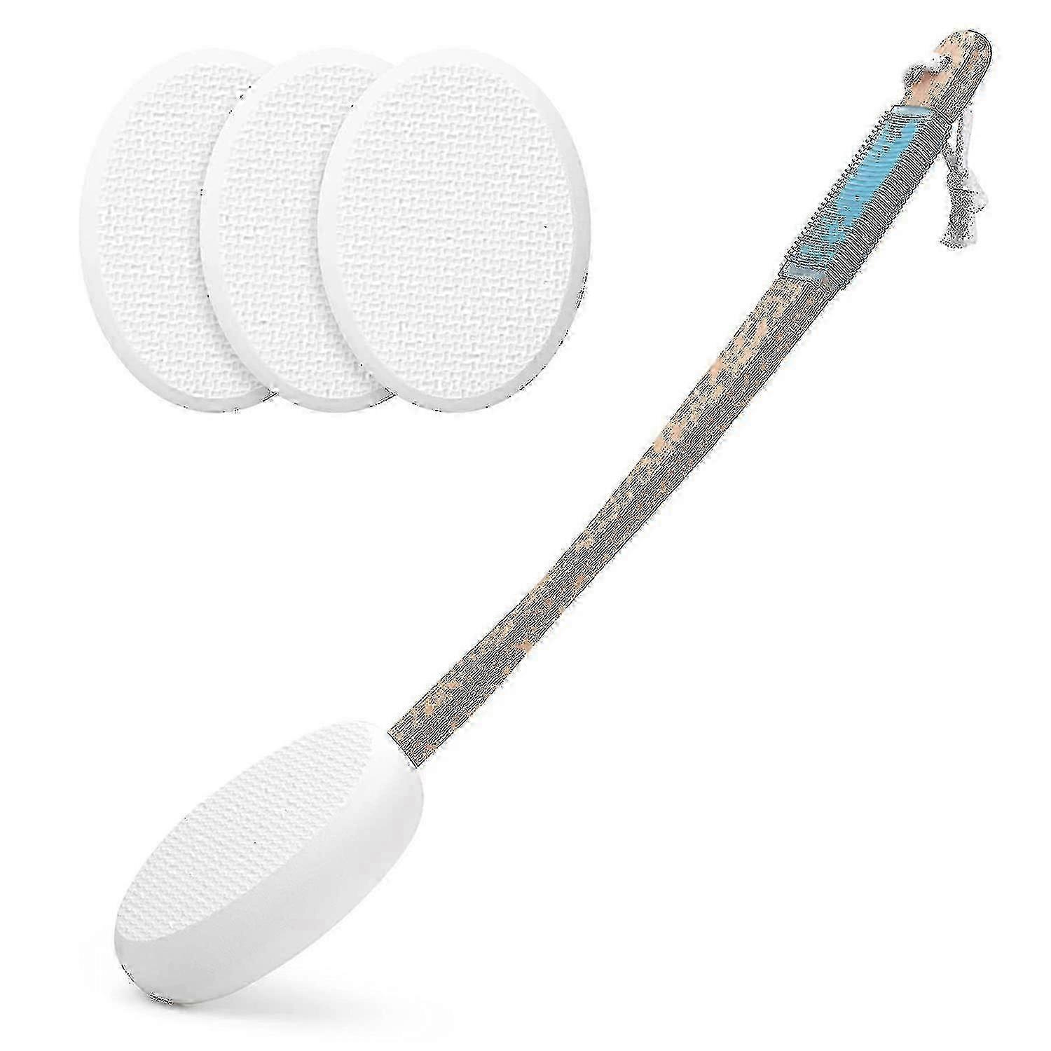 Back Lotion Applicator, Device For Applying Lotion To The Back With 4 Replaceable W Pads -NEW