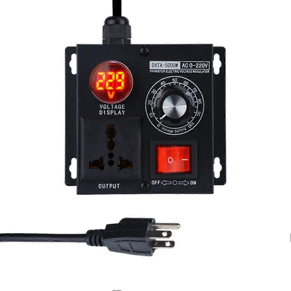 Variable Voltage Regulator 5000W Speed Temperature Light Voltage Uelatic Pressure Controller US Plug 3 Holes
