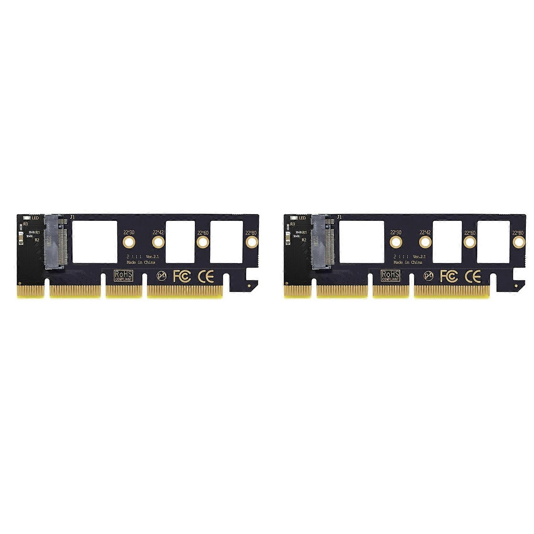 2X M.2 NVME SSD to PCIe 4.0 Adapter Card 64Gbps M-Key PCIe4.0 X16 for Desktop PC PCI-E GEN4
