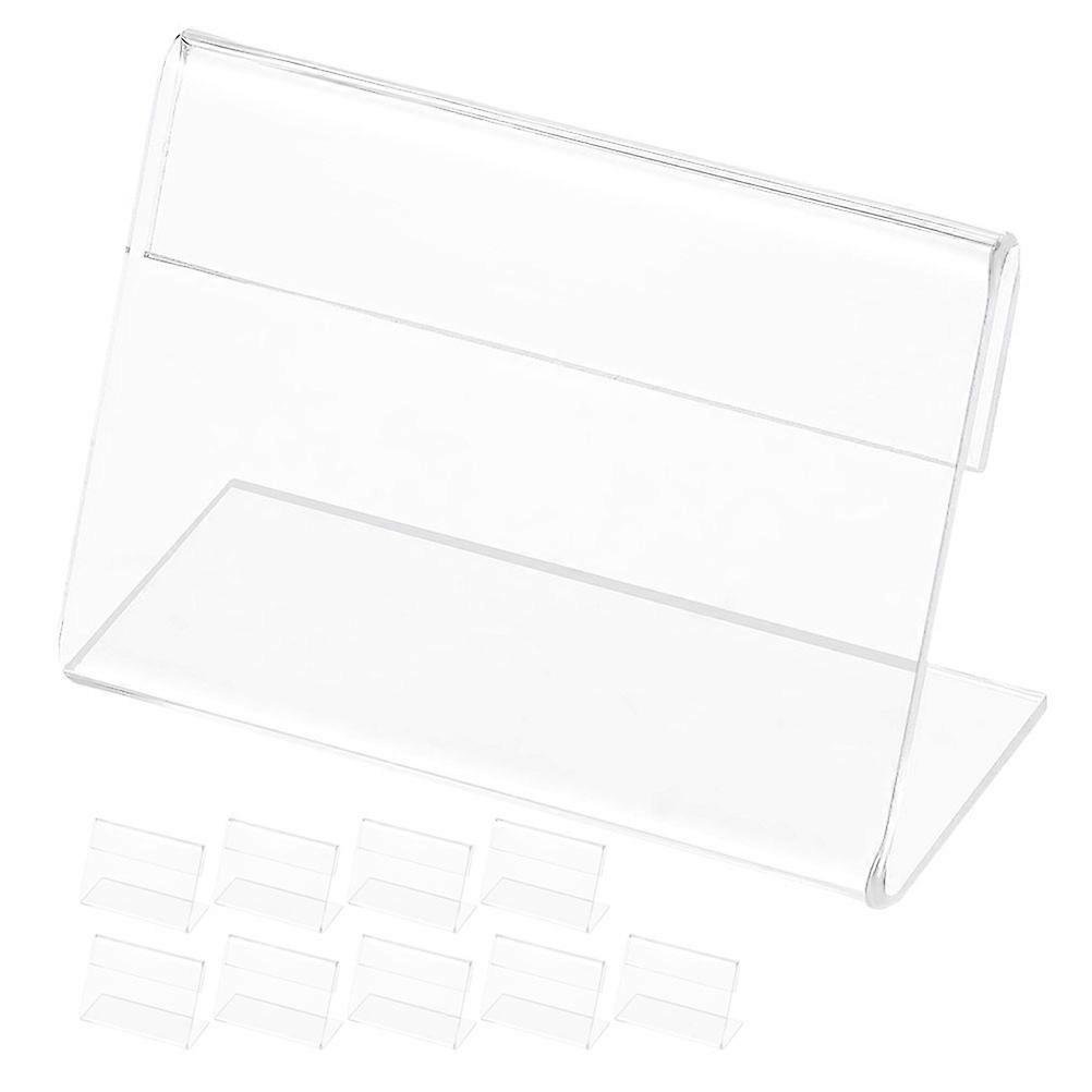 Transparent Acrylic Horizontal Sign Holder for Display 10Pcs Clear Slanted