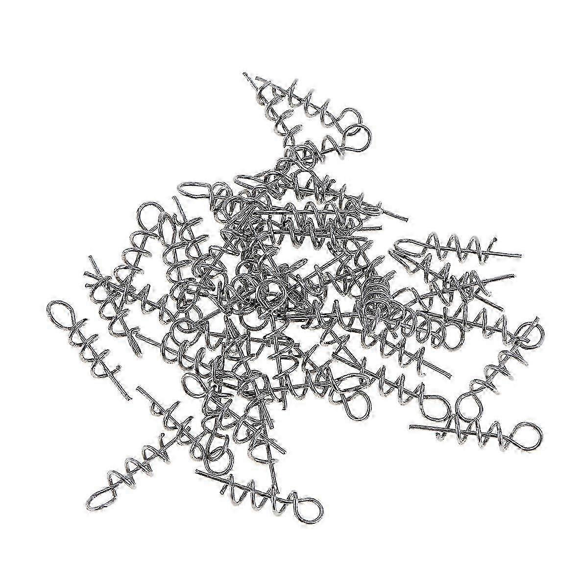 100Pcs Spring Twist Lock Fishing Hook Centering Pin for Soft Lure Bait Worm Crank  A-F Edition 1212