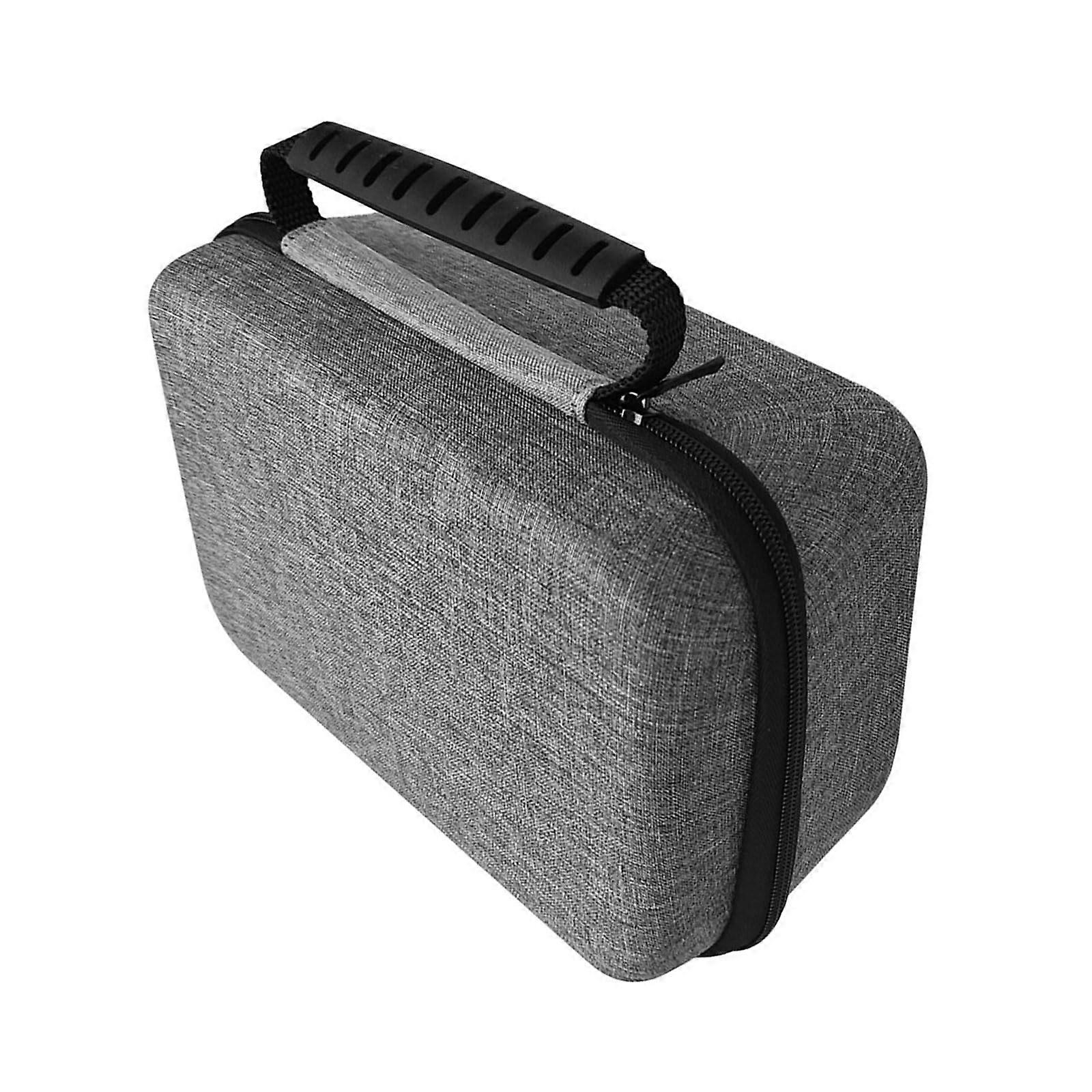 Projector Carrying Case Shockproof Hard Shell with Velvet Interior and Accessory Pockets Gray