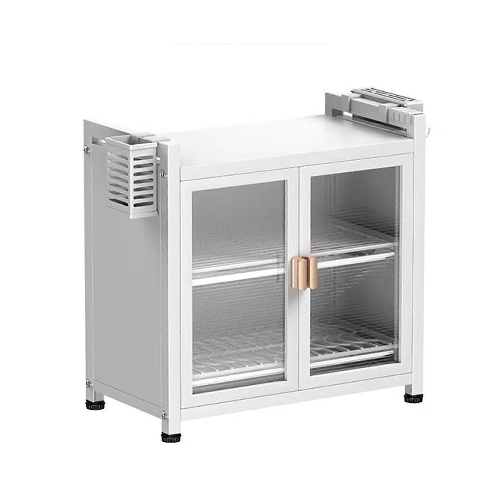 Dish Drying Rack with Storage Cabinet and Microwave Stand, Large Capacity MultiLayer Organizer