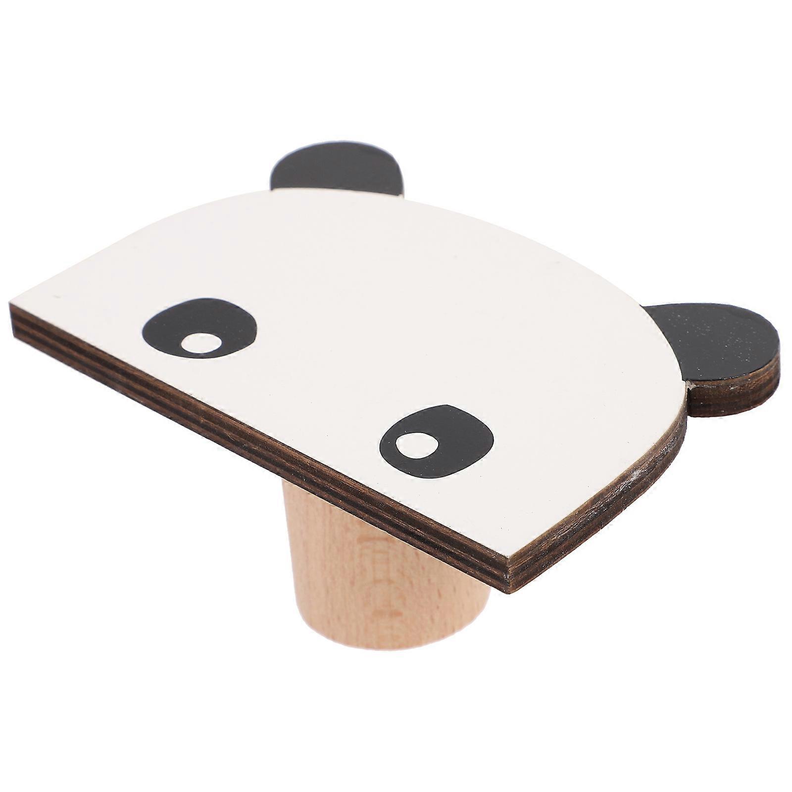 Wall Hooks Decorative Basswood Panda Pattern for Kids 4Sets
