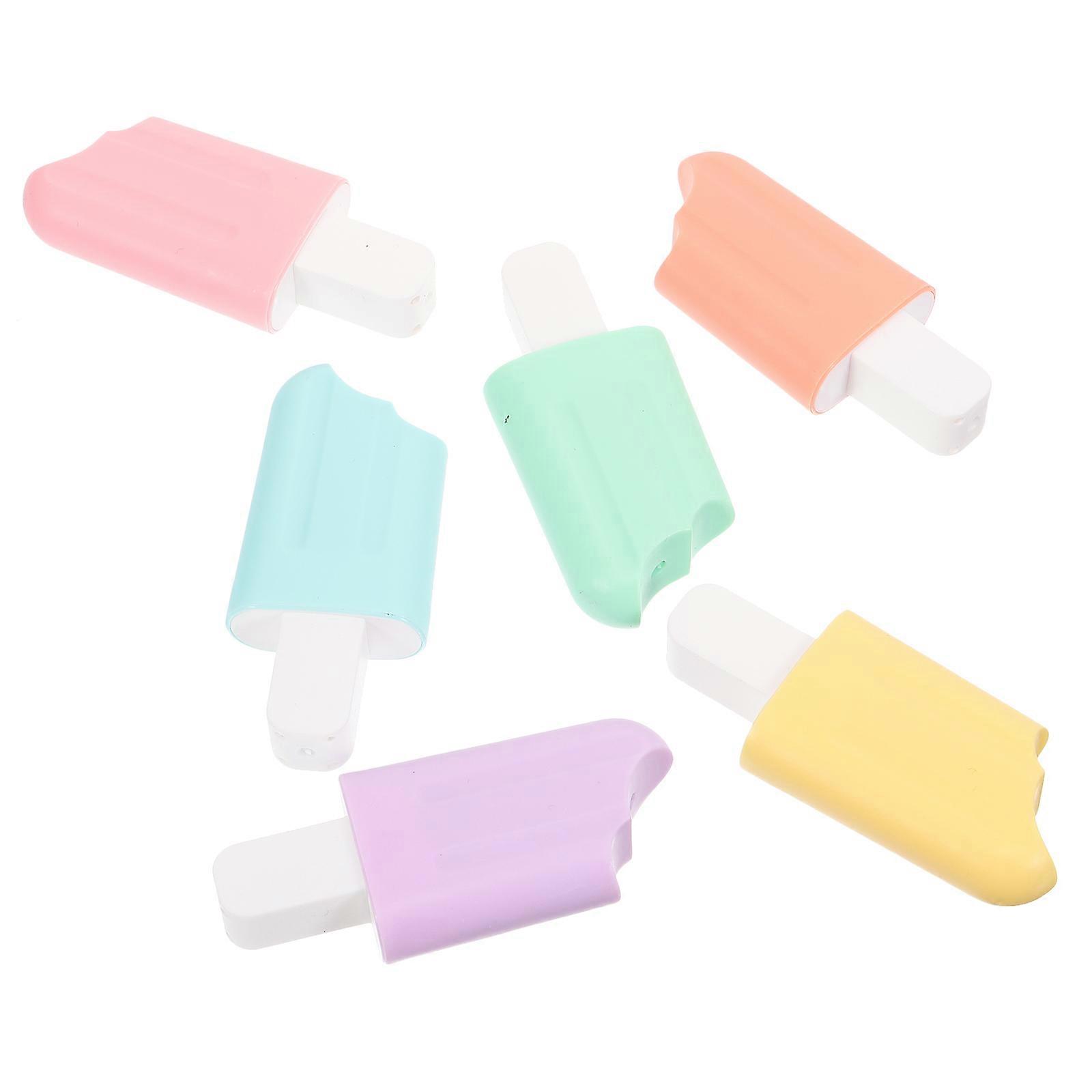6er-Pack bunte Textmarker in Eiscremeform für Schüler