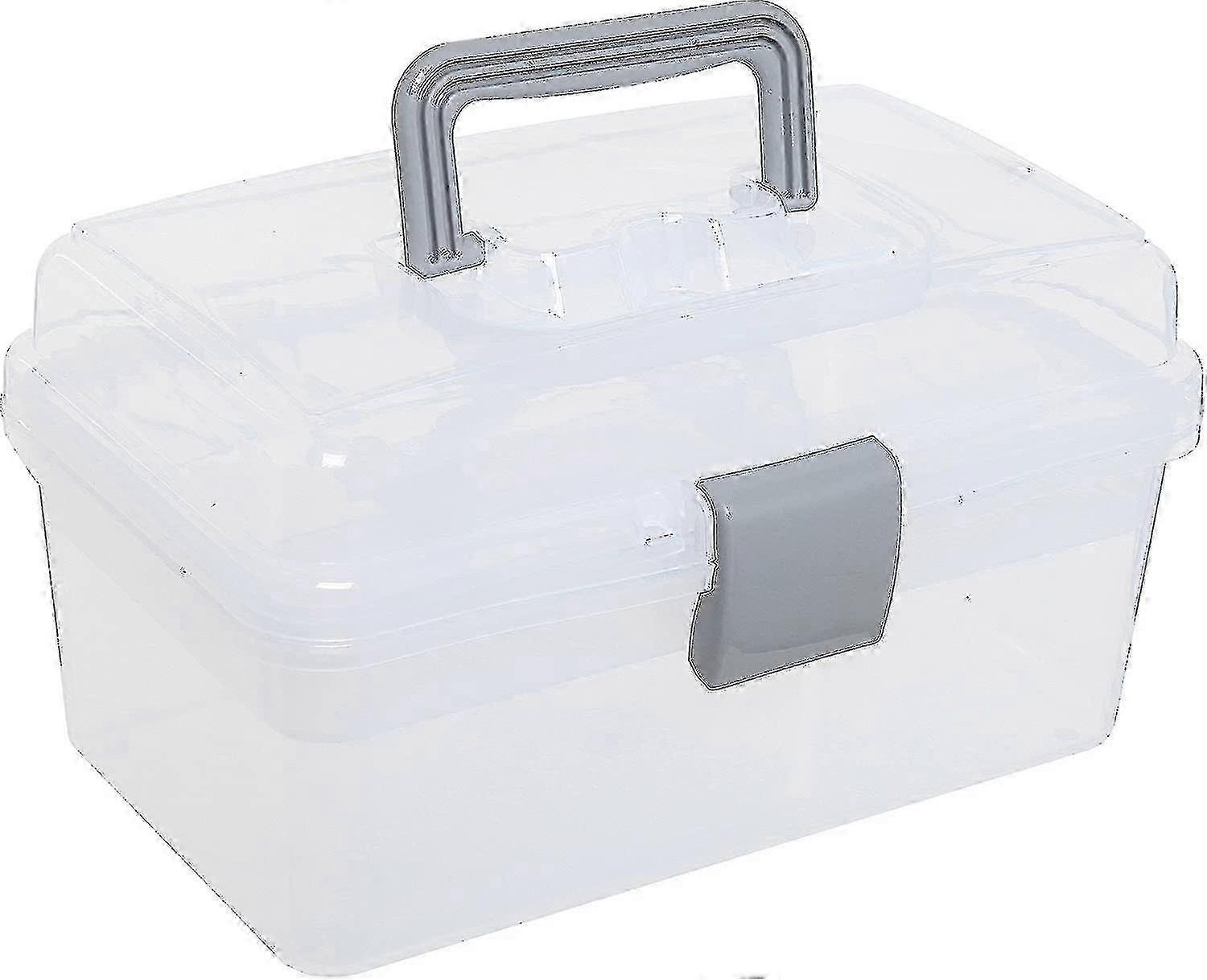 Clear Gray Multipurpose Portable Storage Box - Plastic Sewing Box, Tool Box 26-27s
