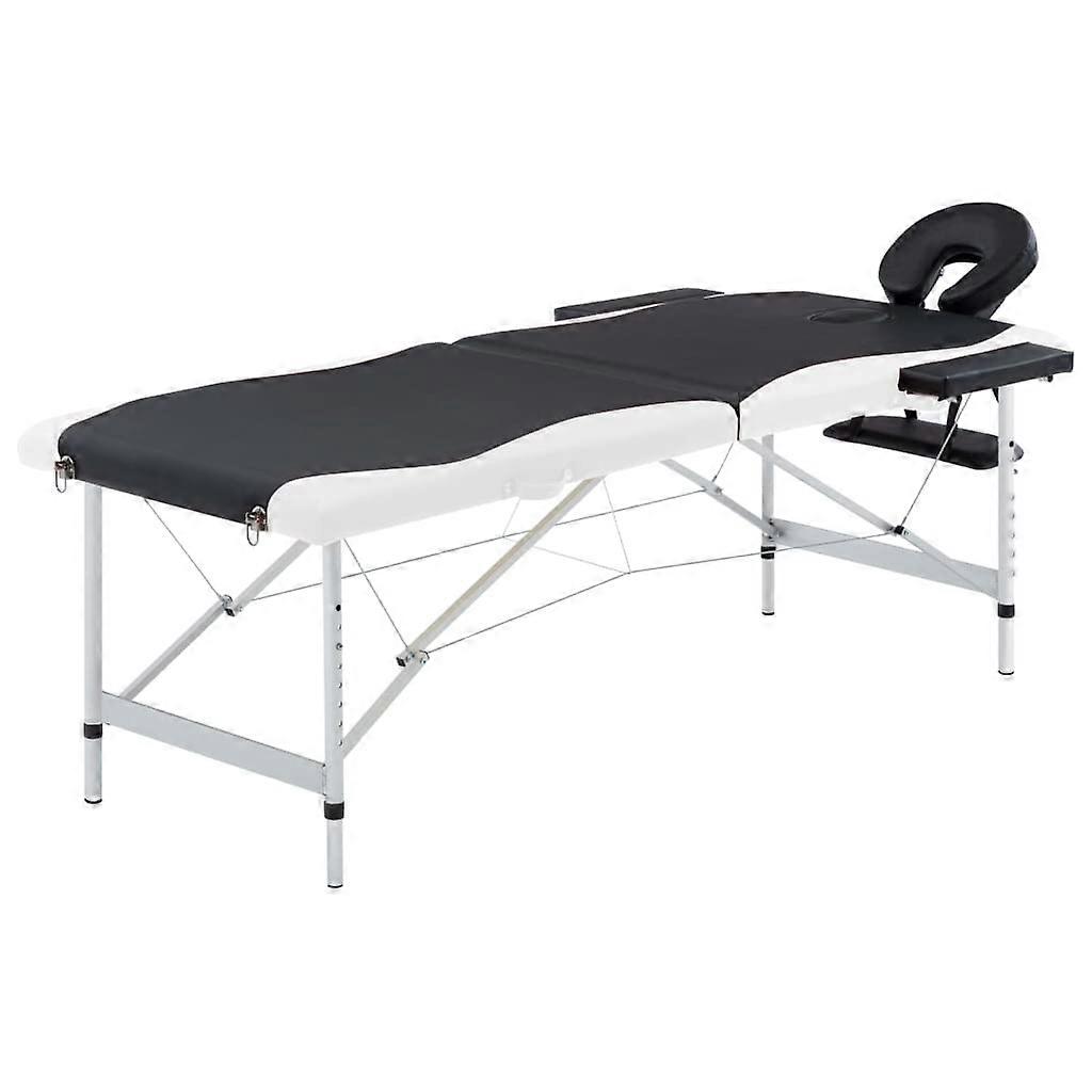Portable Massage Table 2 Zone Foldable Adjustable Height Lightweight Aluminum with Carrying Bag