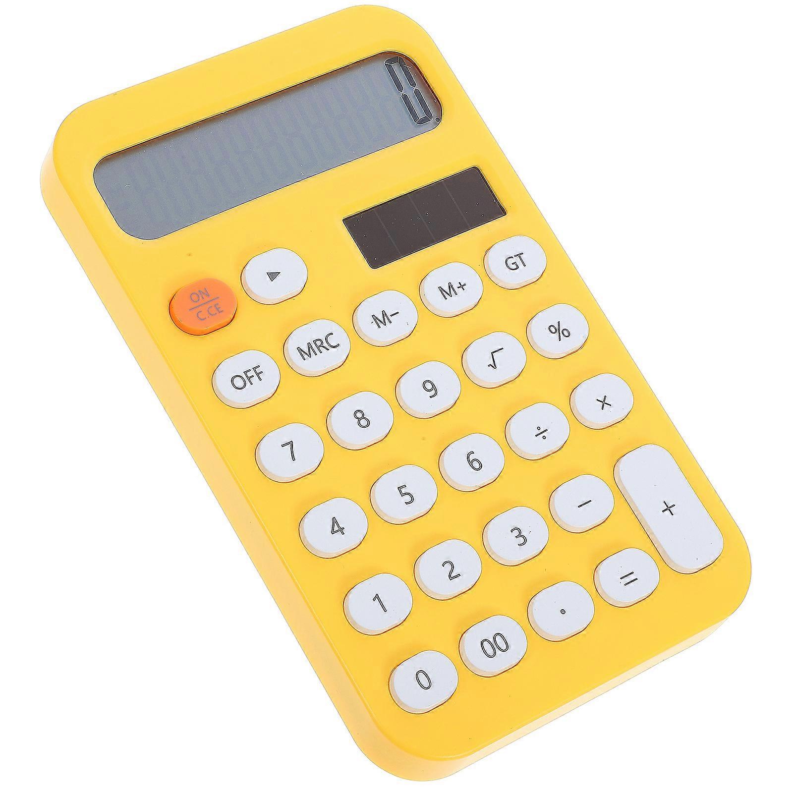 Yellow Multi-Function Desktop Calculator 5Pcs Office Supply Tool