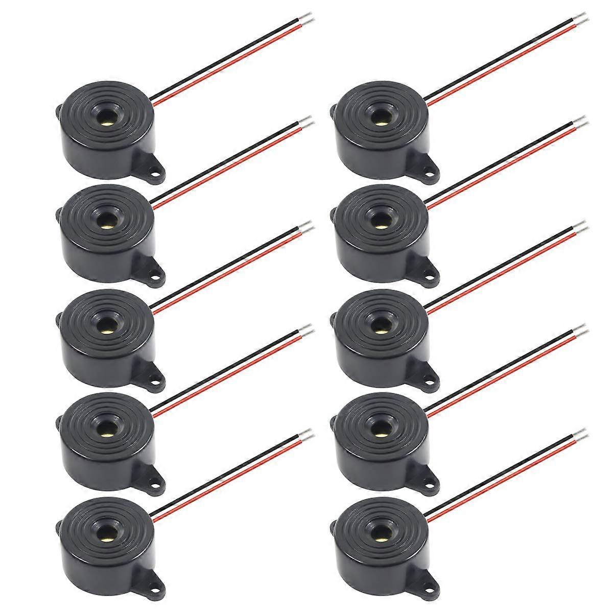DC 324V Active Piezo Buzzer 85dB Loud Alert Electronic Alarm with 2Wire Leads 10PCS