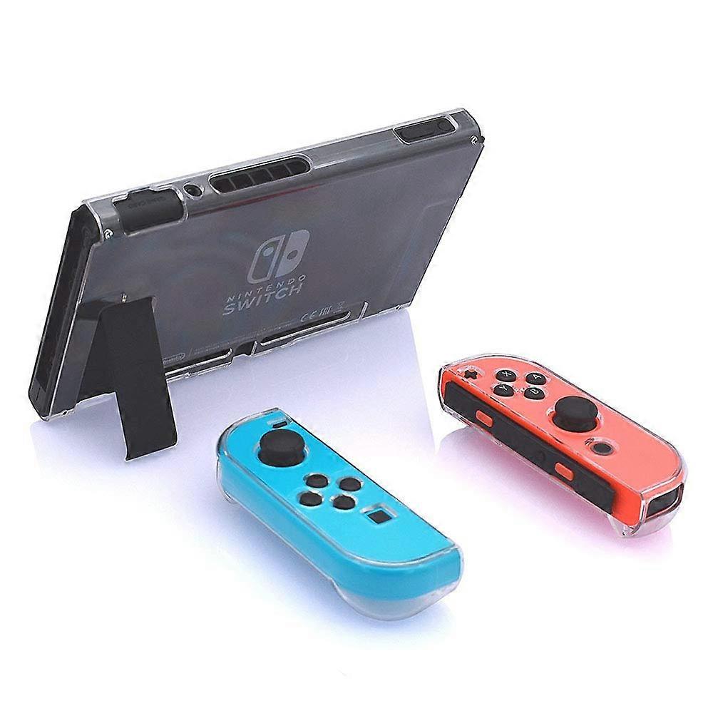 Protective Case with Tempered Glass, Dockable Clear Full Cover for Nintendo Switch Console and JoyCon