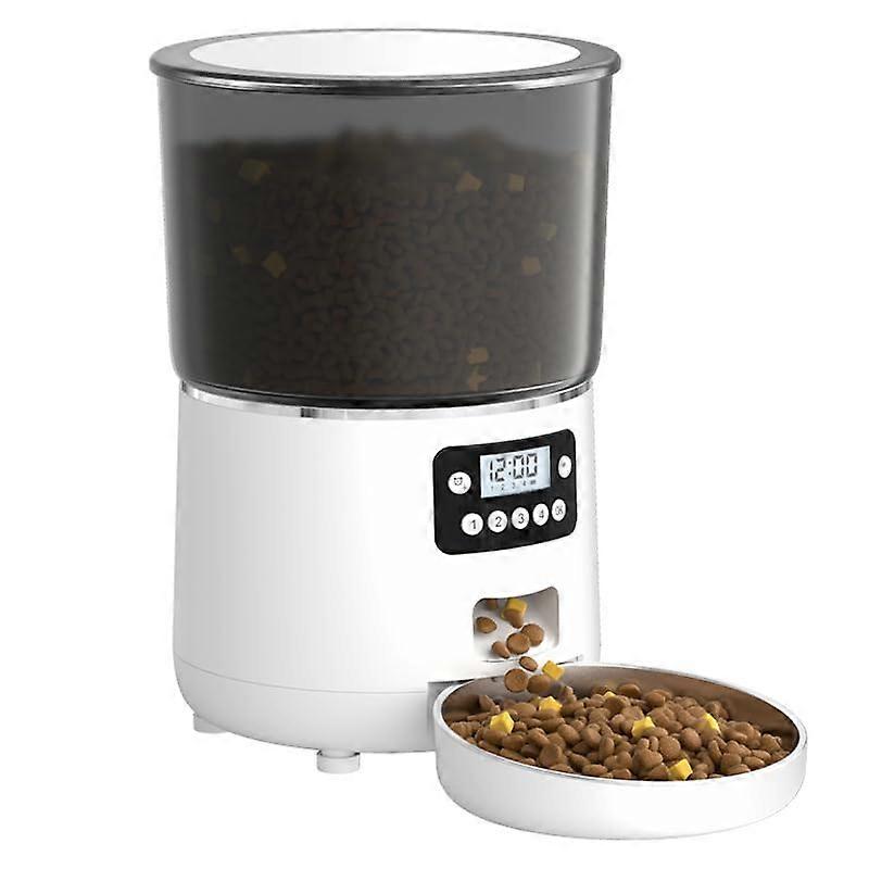 Automatic Cat Feeder with Timer and Voice Recorder, 4L Programmable Pet Food Dispenser