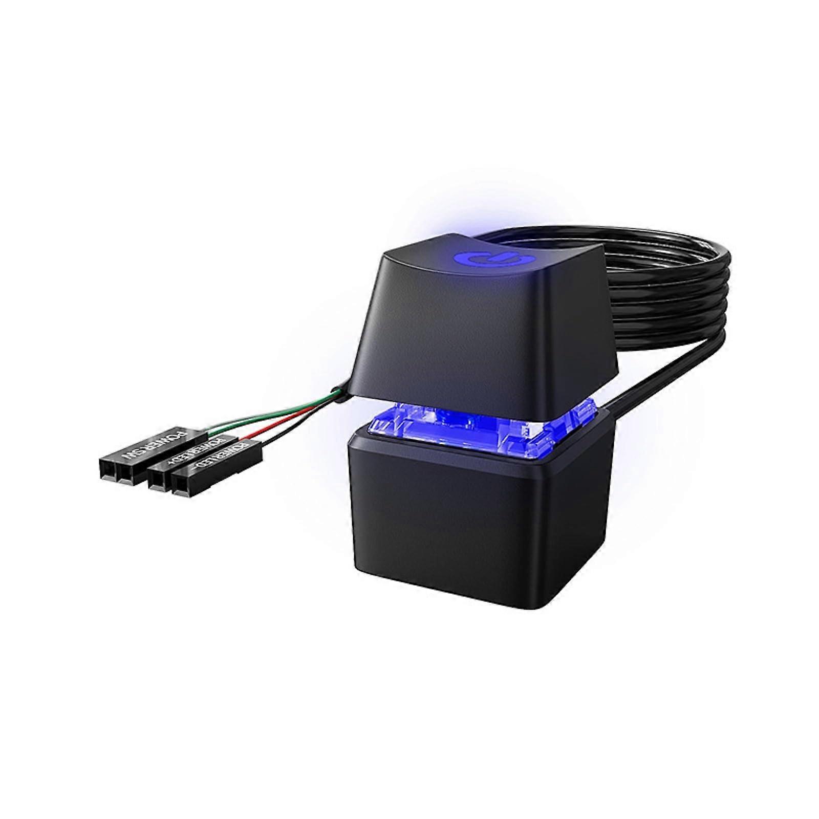 PC Power Switch with LED Indicator, 5M Desktop Computer Power Button Extension for Easy Access