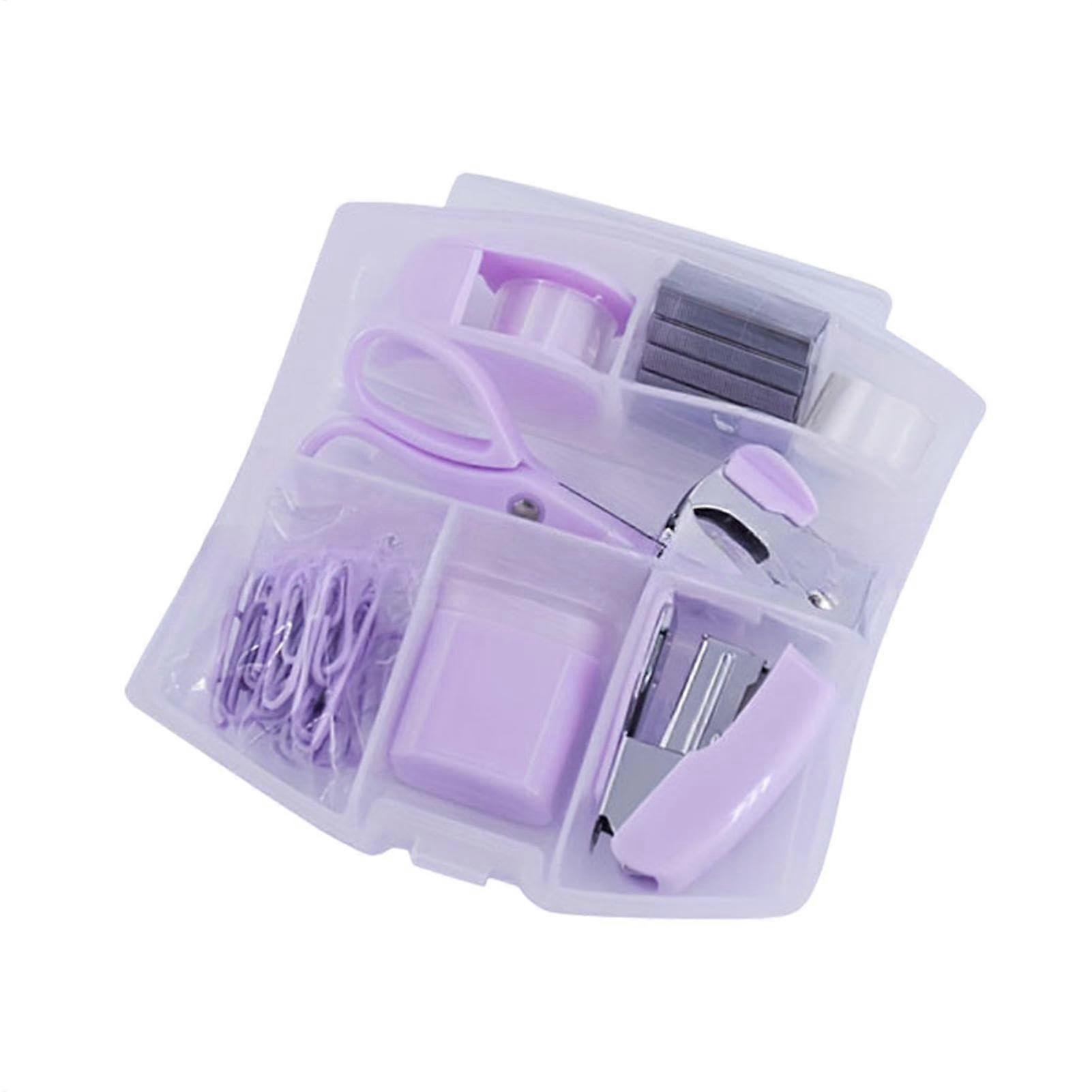 Mini Stapler Set with Clear Storage Box, Cute Macaron Colors for Office and School Use