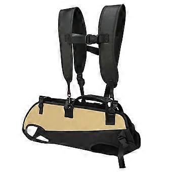 Wanderrucksack für Hunde mit Griff und Stützgeschirr für verletzte Hunde, verstellbare Passform, Schwarz/Khaki, Größe S