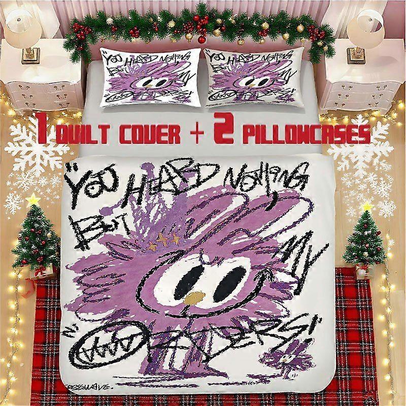 Doodle Hedgehog Soft Printed Bedding Set Polyester Fabric Decorative & Warm