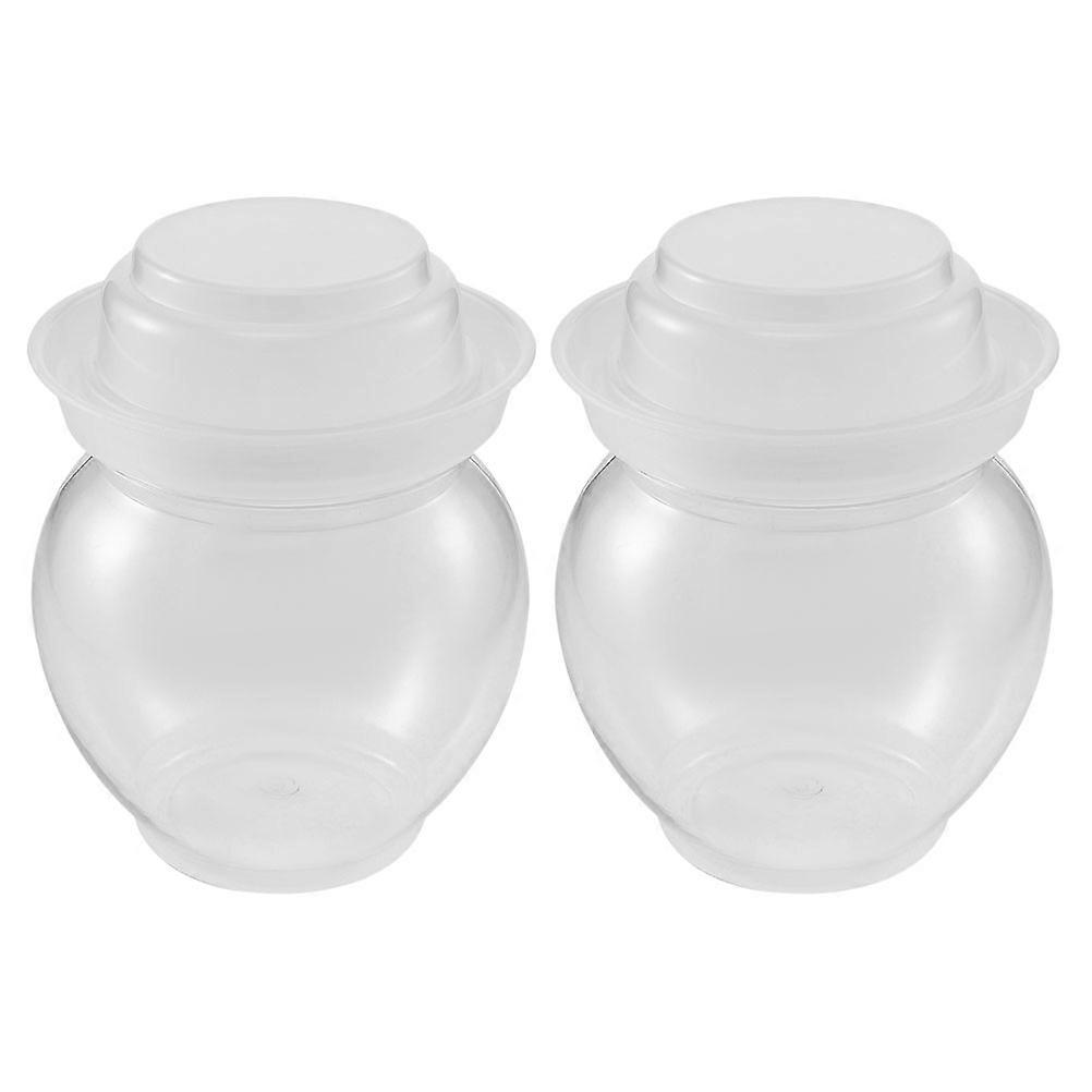 Sealing Pickle Container Multi-Function Pickle Jars Kitchen Organization 800ml Clear 2Set