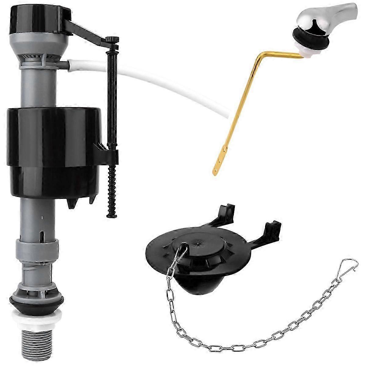 Universal Toilet Flusher Replacement Kit with Fill Valve Flapper