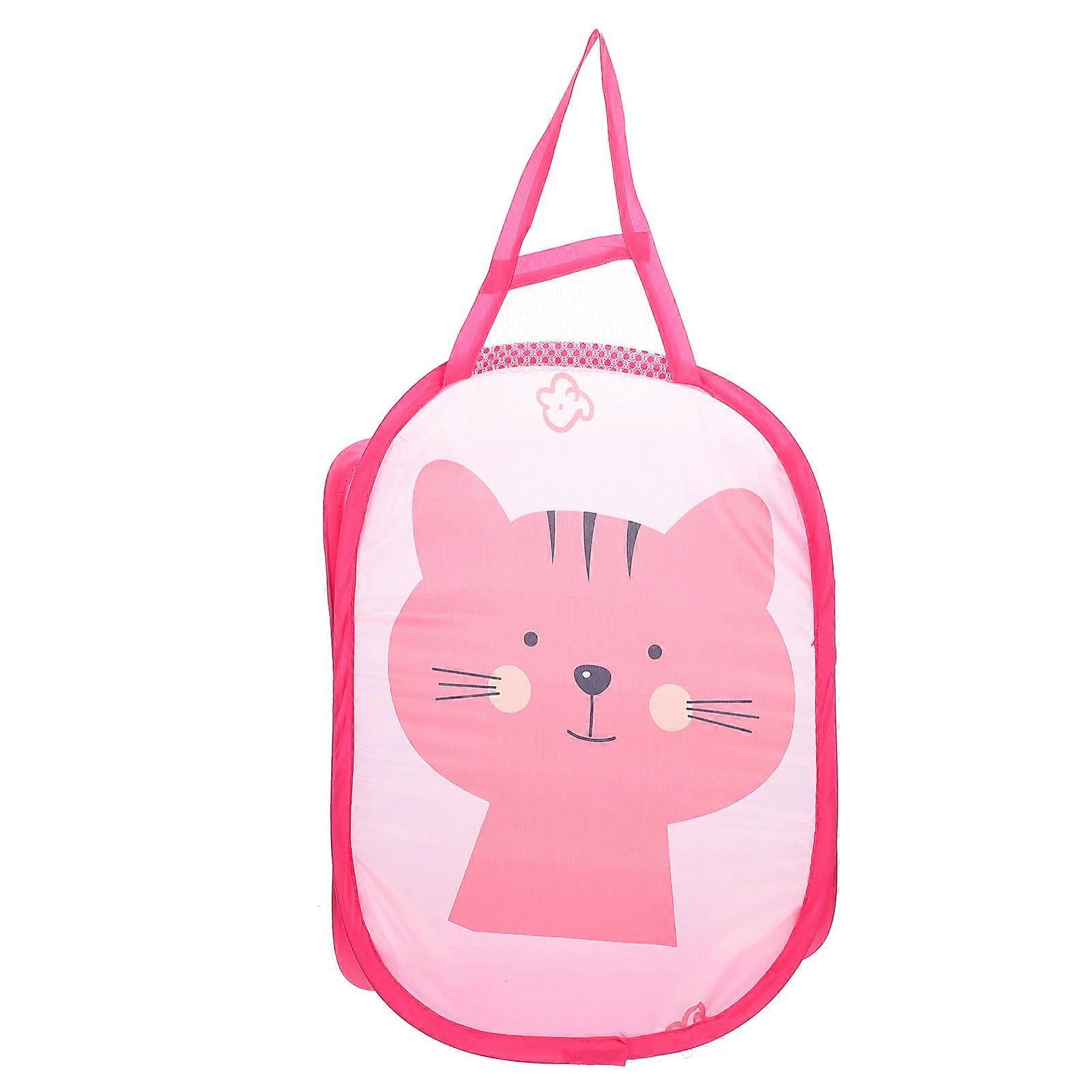 Wall-Mounted Laundry Basket Foldable for Clothes Storage 5Pcs Pink Set