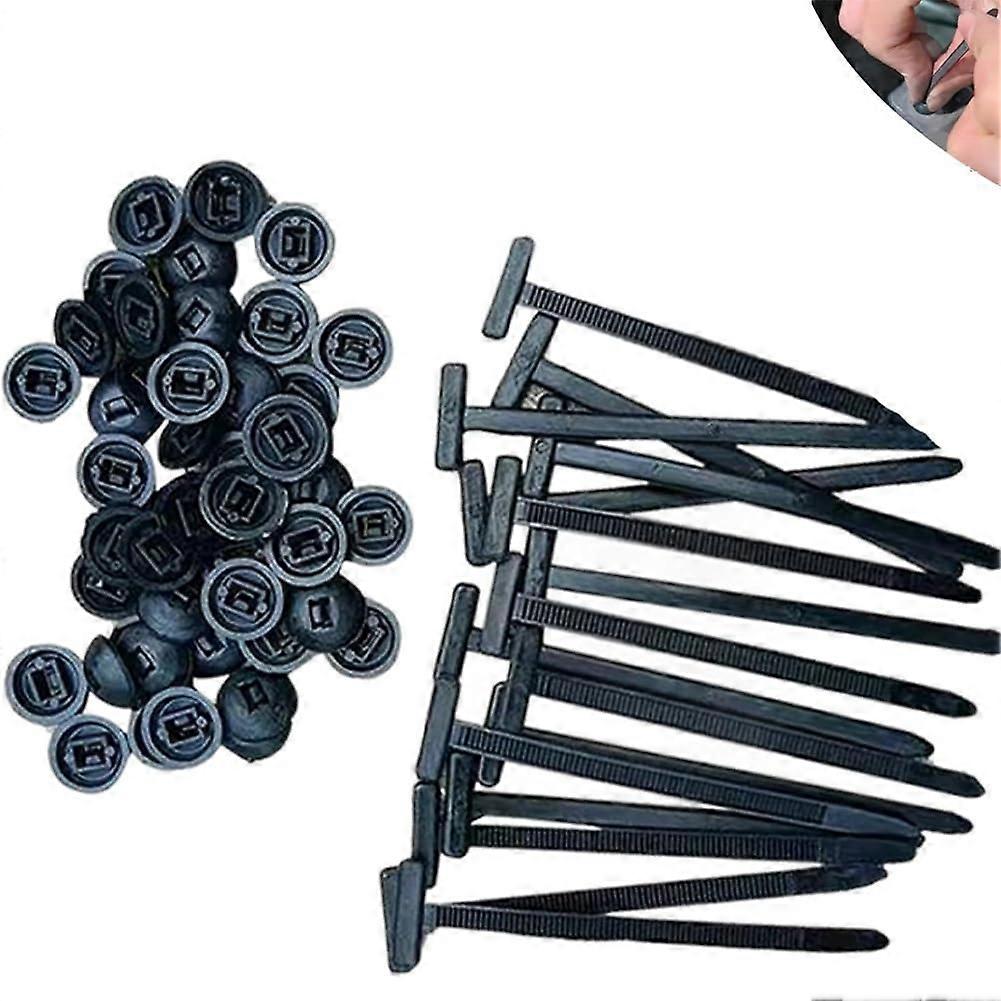 Heavy Duty Nylon Cable Ties 50pcs Quick SelfLocking UV Resistant Push Mount for Car