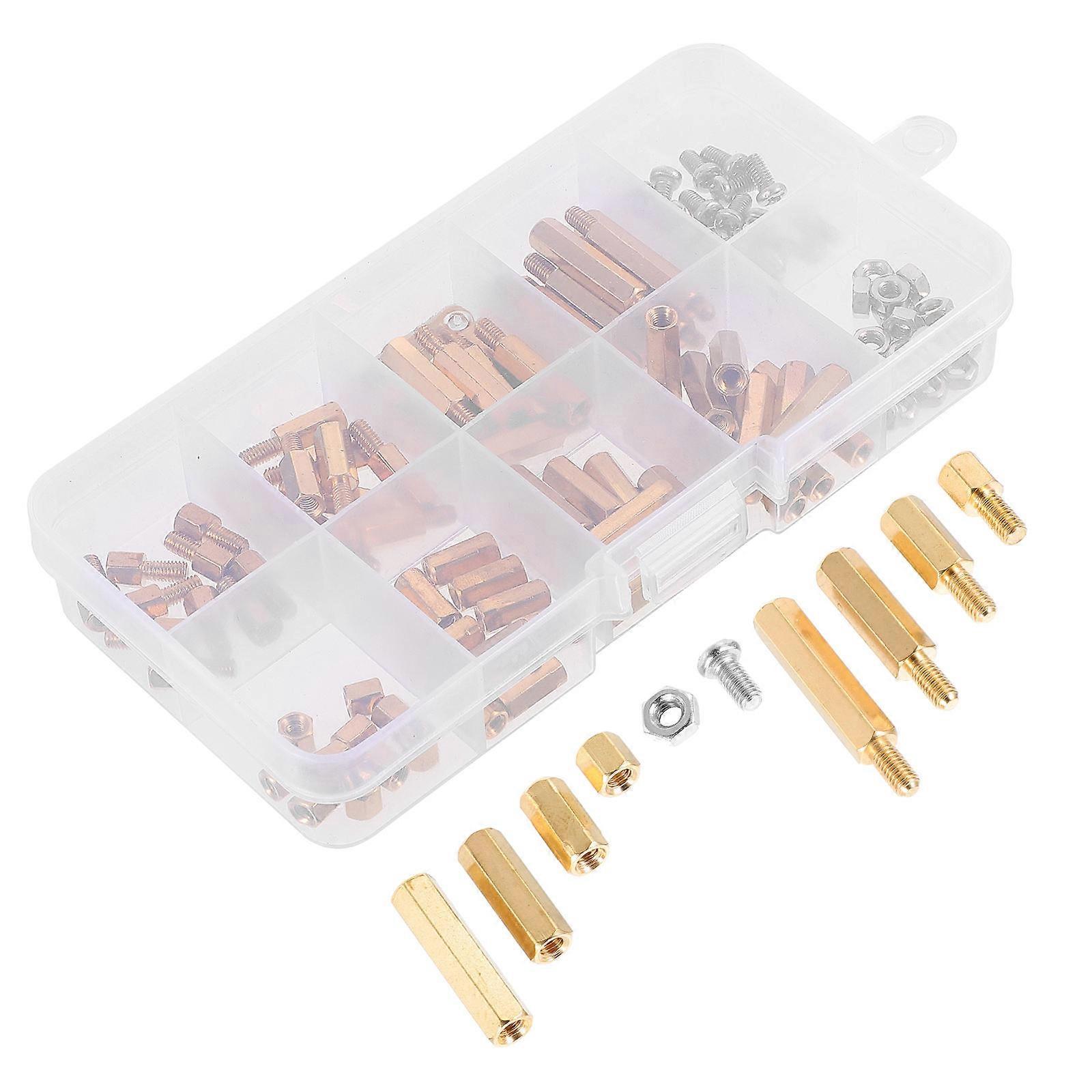 Hexagonal Brass Pillar Isolation Studs Golden 2.30X0.50X0.50CM Durable Anti-scratch Smooth Surface 120Pcs