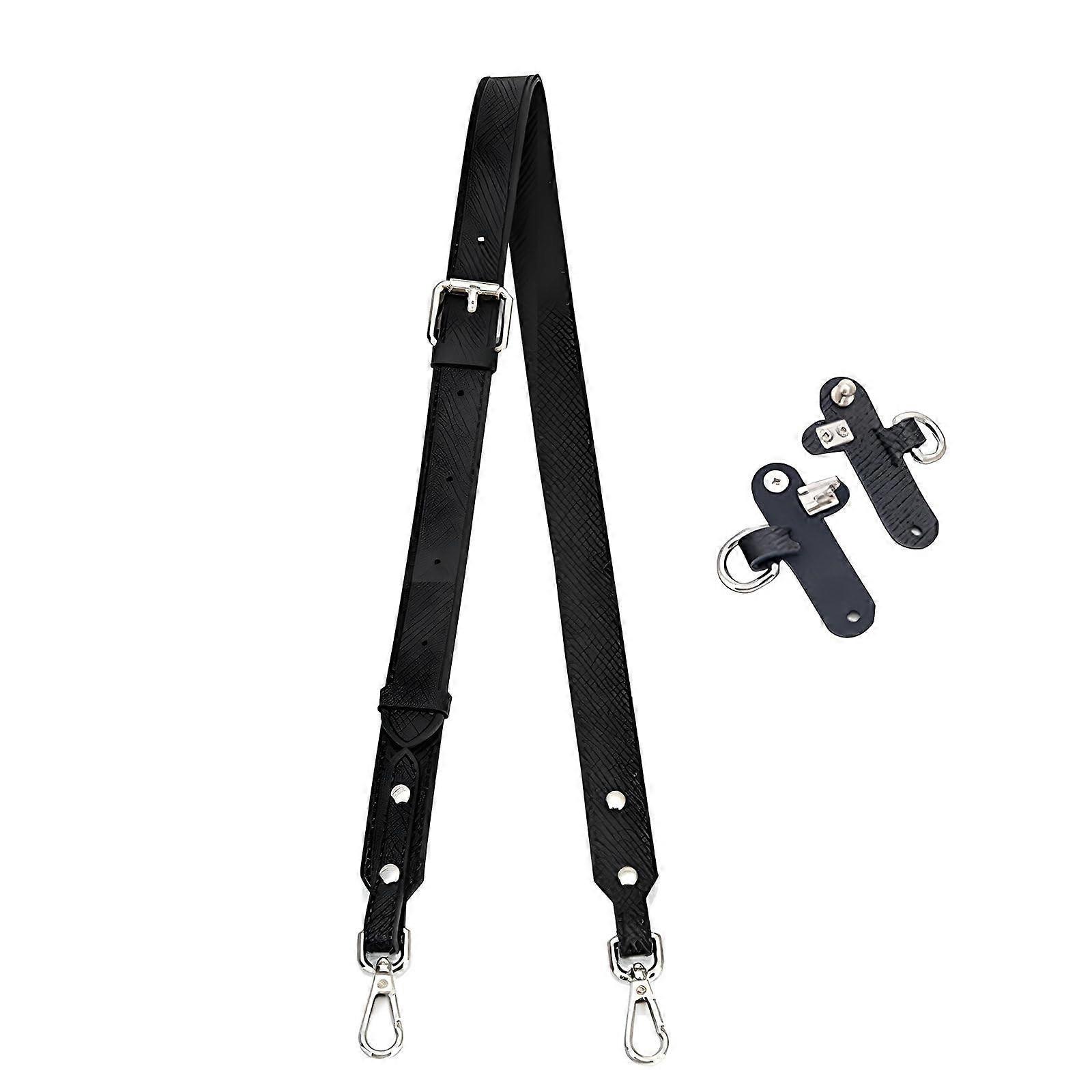 Adjustable Leather Crossbody Bag Strap Replacement, Extra Long Wide Shoulder Strap with Silver Hardware