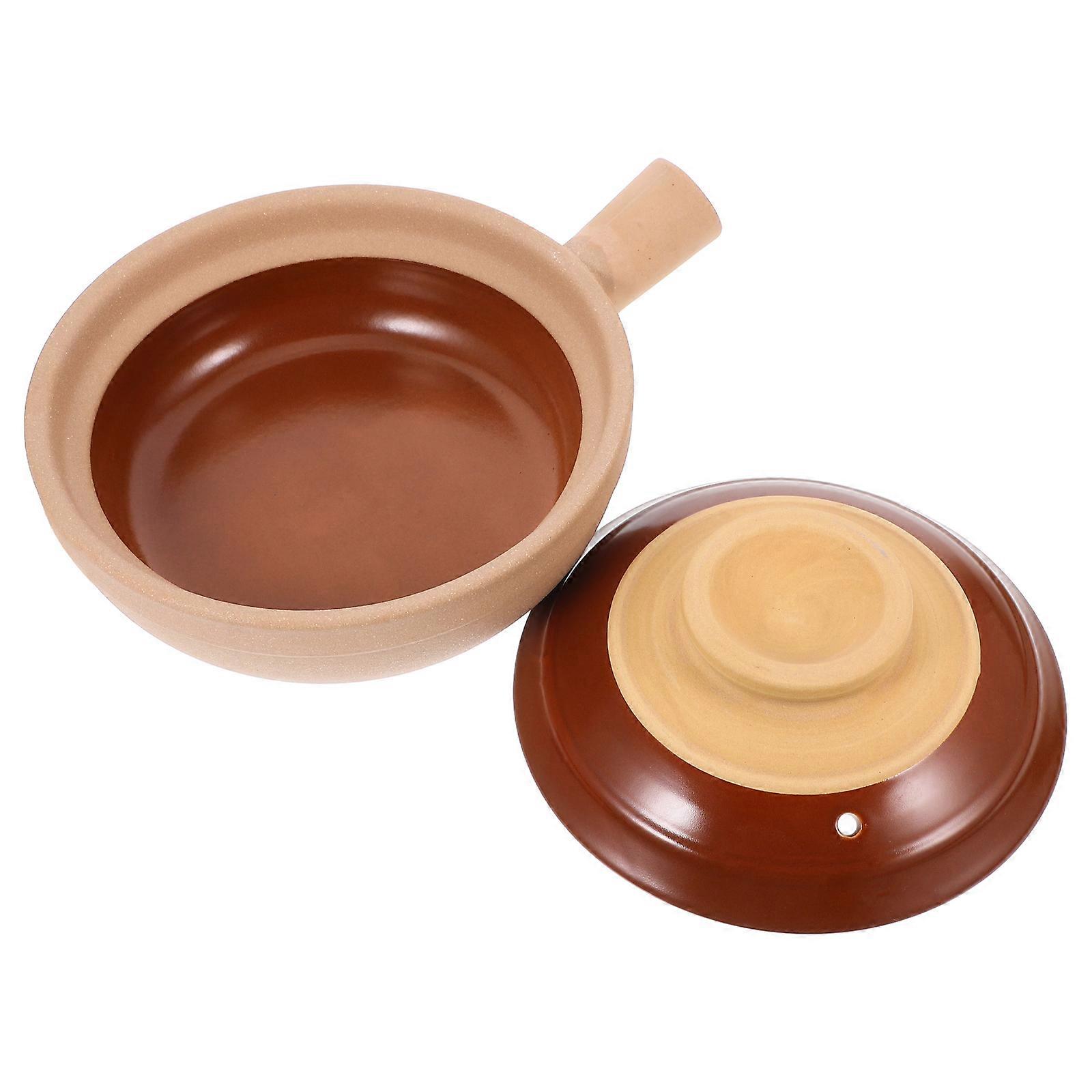 Multi Color Ceramic Casserole Pot for Soup Cooking with Single Handle 1 Pot