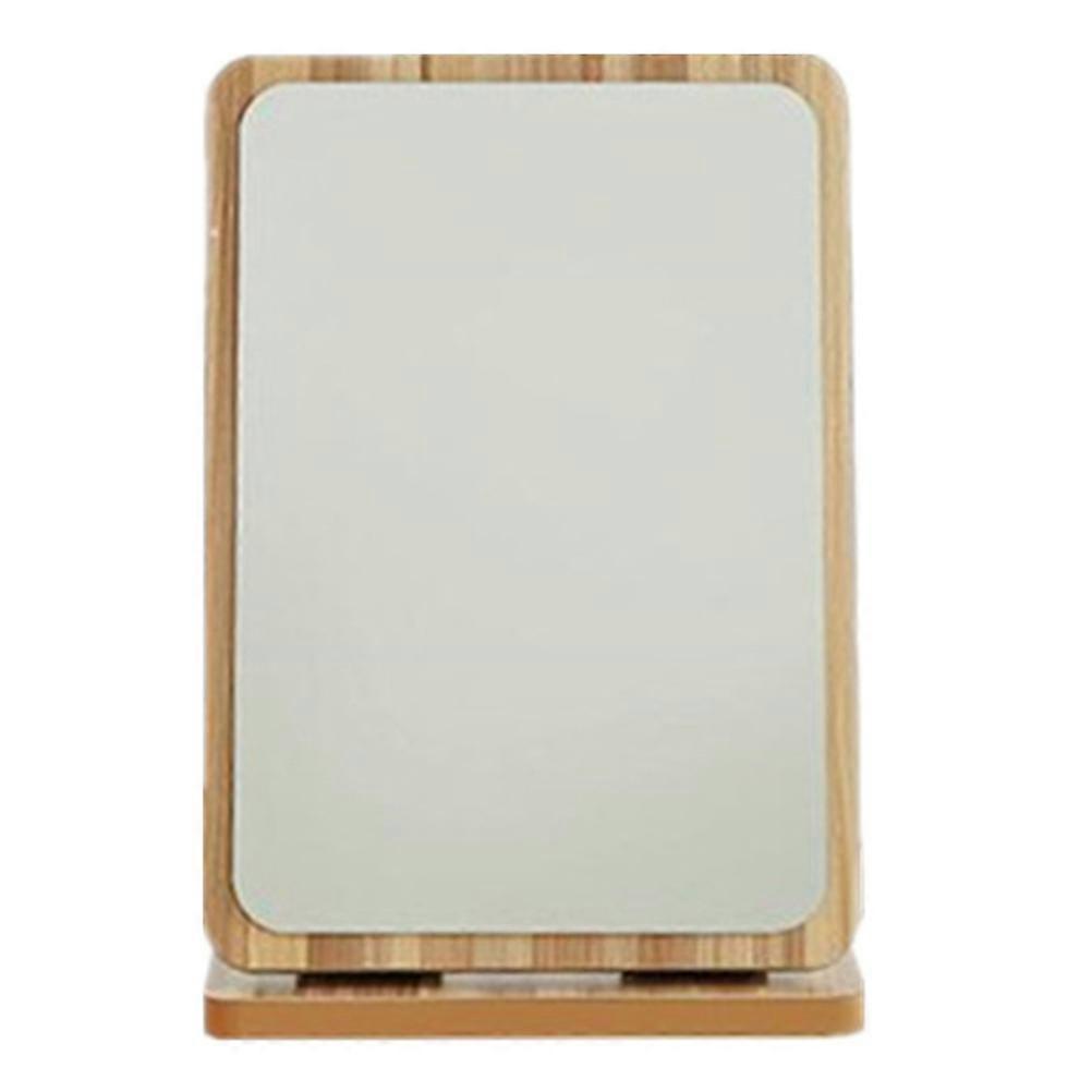 Desktop Makeup Mirror Folding Wood Mirror for Makeup Use 1Pcs
