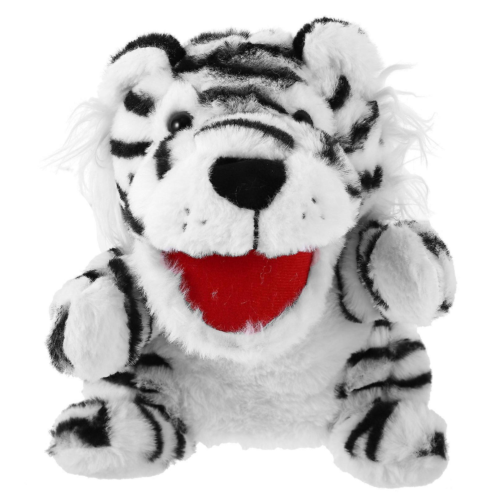 Interactive Old Tiger Hand Puppet for Storytelling Plush Toy
