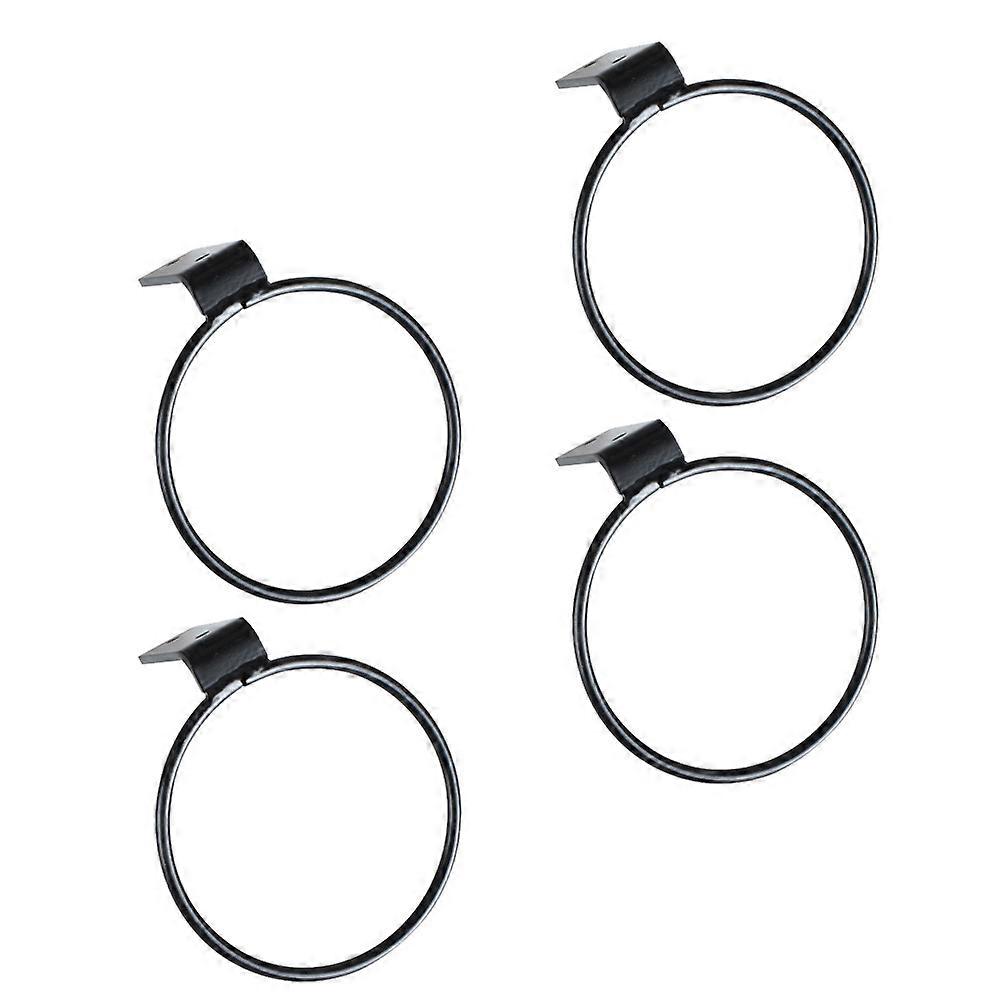 Black Flower Pot Holder Ring Planter Wall Bracket with 8Pcs