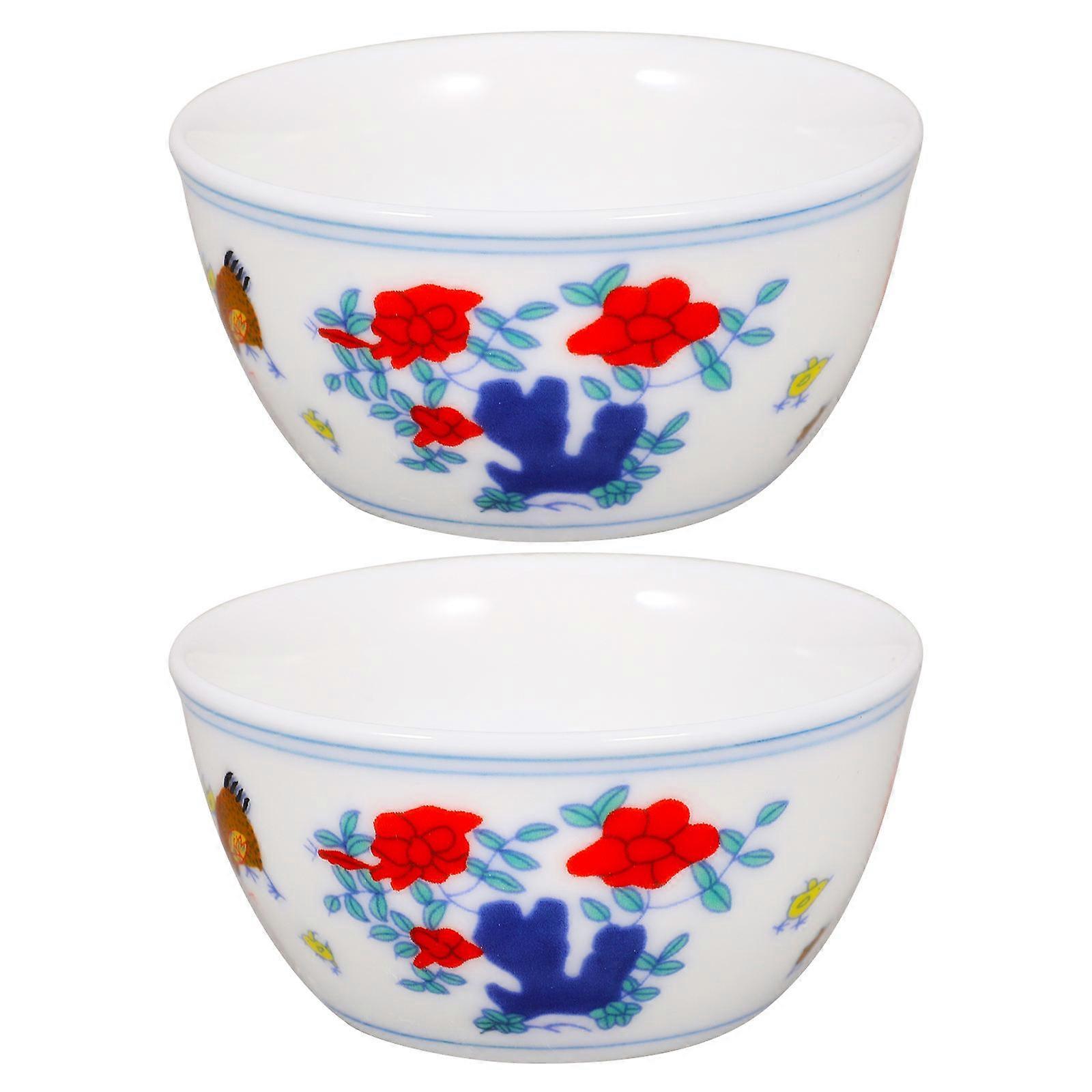 Ceramic Tea Cup for Home Drinking 2Pcs Chinese Style Teaware