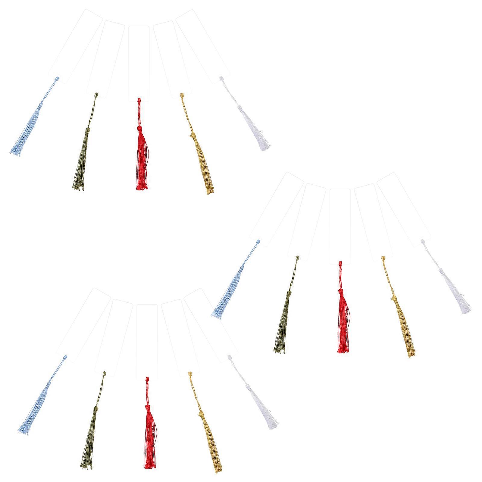Acrylic Bookmark Blank with Tassels for Crafts 15Pcs Set