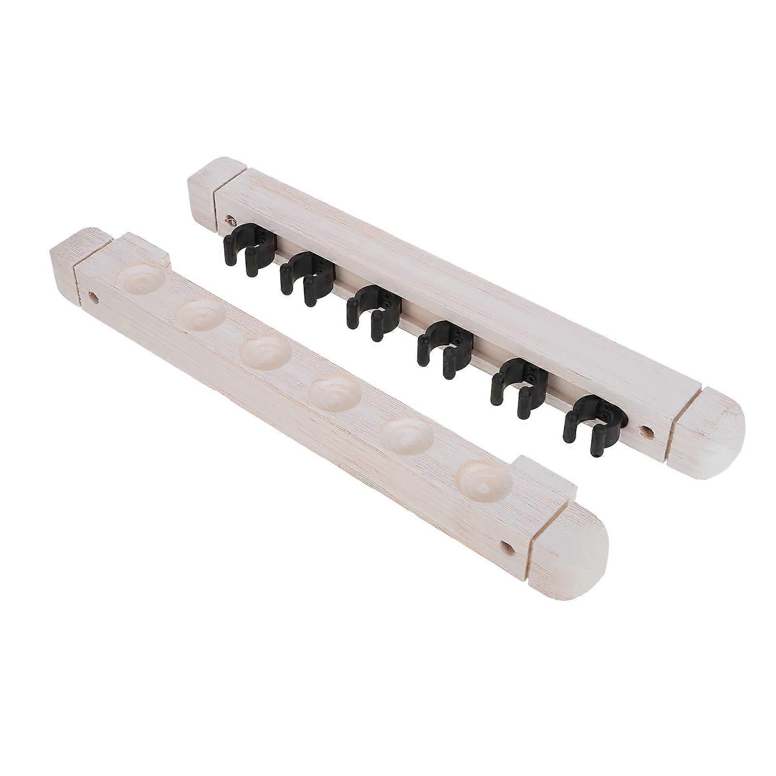 Wood Pool Cue Rack Holder Wall Mounted for 4Sets Solid Wood Billiard