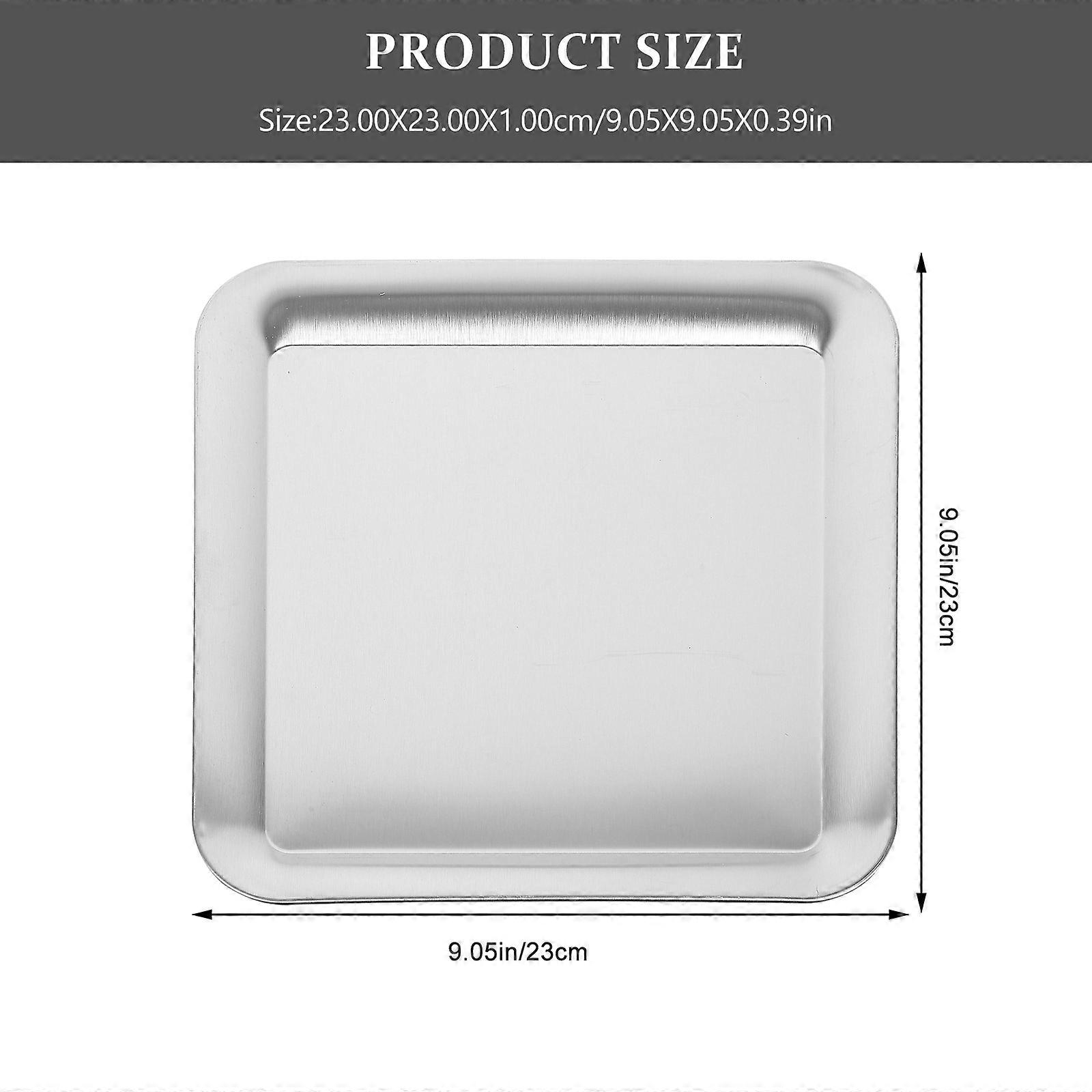 Stainless Steel Serving Tray for Dessert Silver Cake Storage Plate