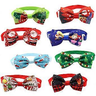 Christmas Pet Collars Adjustable Bow Ties for Cats and Dogs 40Pcs Assorted Color
