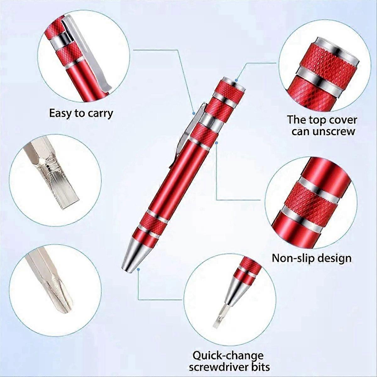 5pcs pen screwdriver set pen type Hand screw screwdriver red